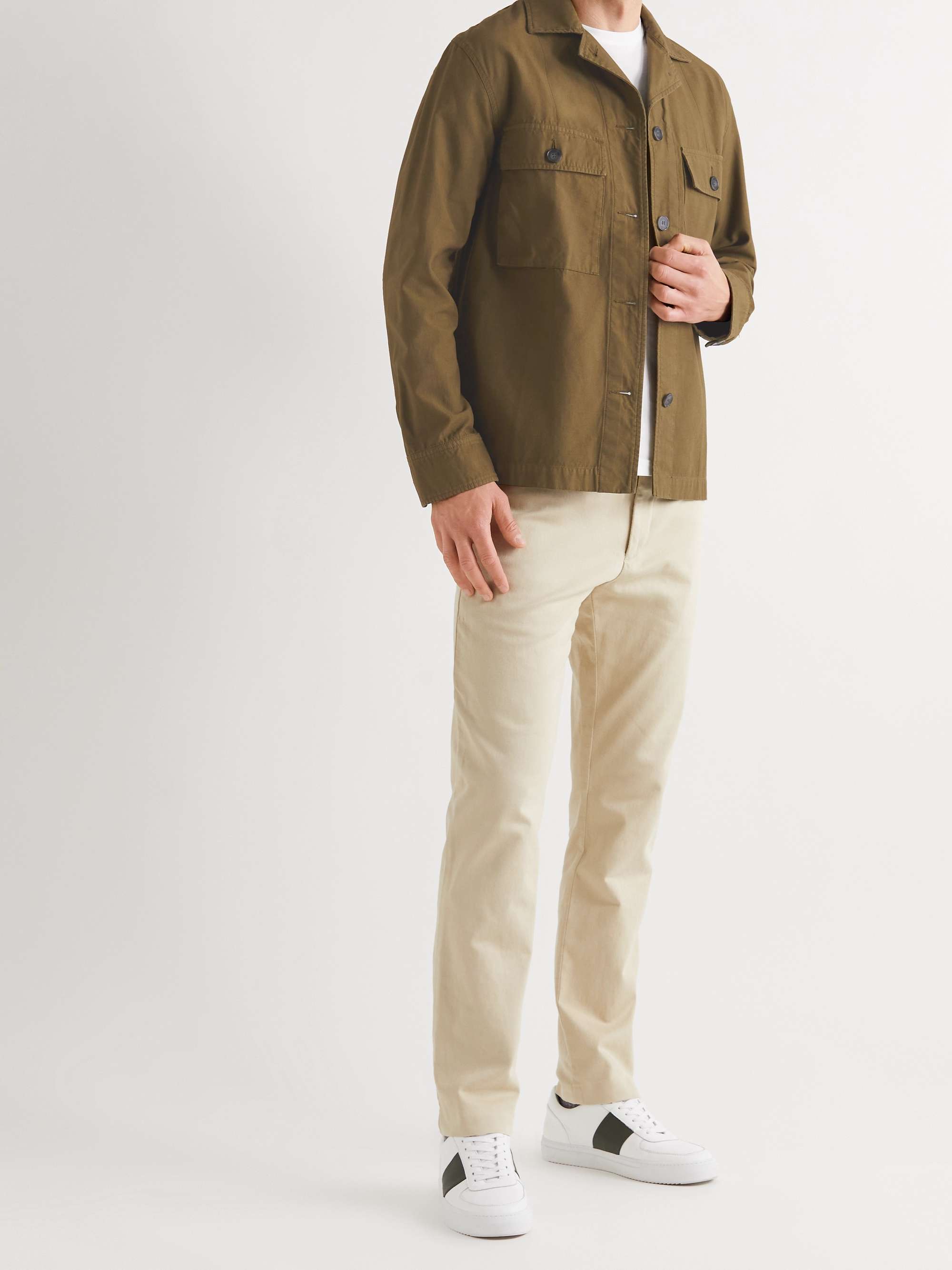 OFFICINE GÉNÉRALE Swan Garment-Dyed Cotton Overshirt