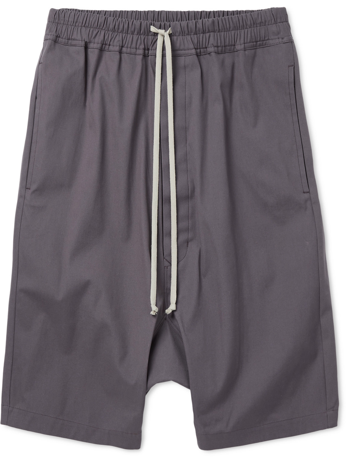 Rick Owens Pod Cotton-blend Canvas Drawstring Shorts In Purple