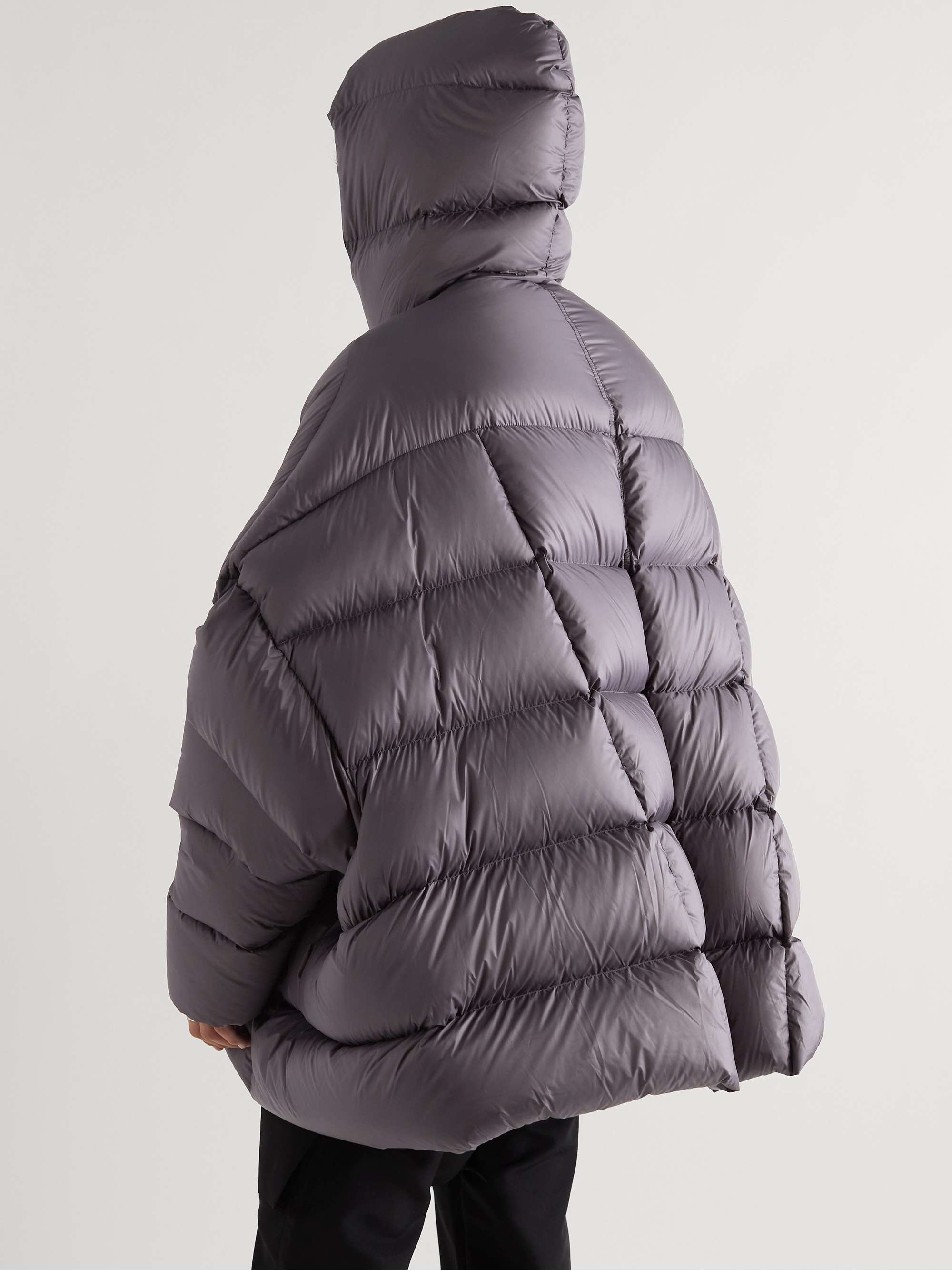 RICK OWENS Peter Quilted Shell Hooded Down Jacket