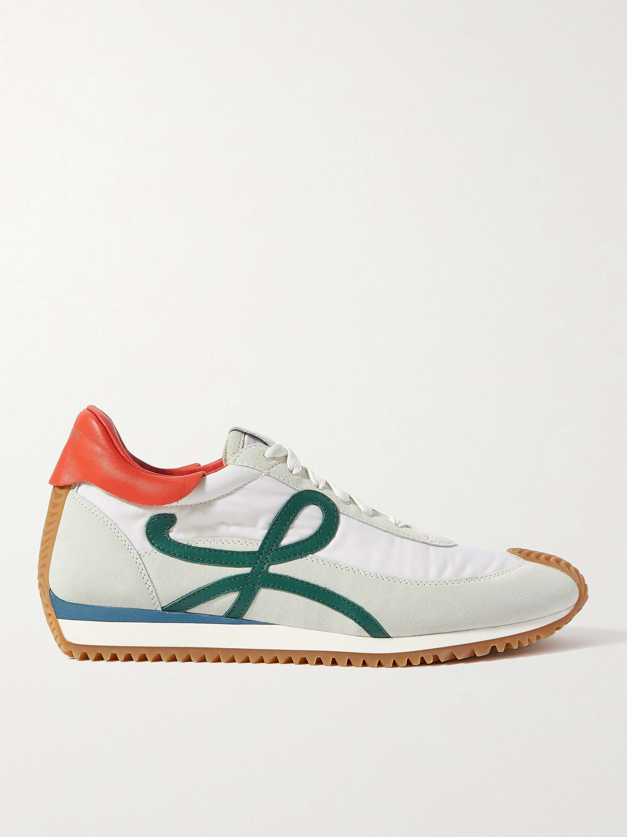 + Paula's Ibiza Flow Runner Leather-Trimmed Nylon and Suede Sneakers