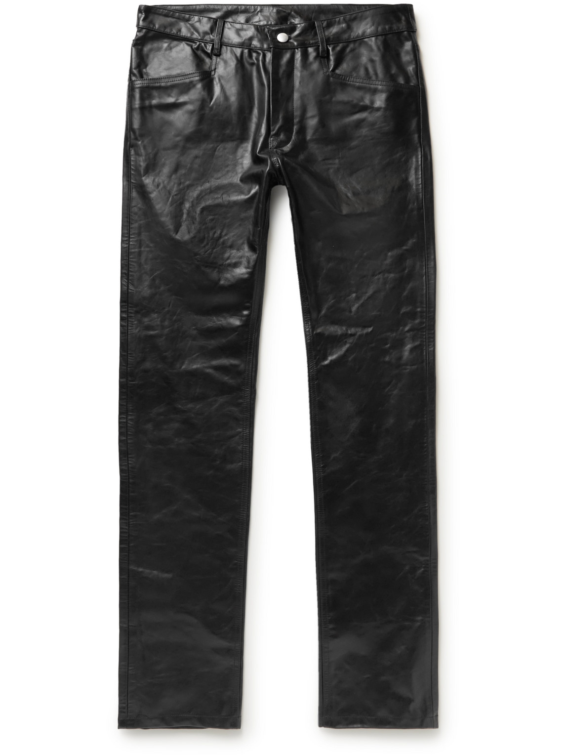 RICK OWENS TYRONE SKINNY-FIT LEATHER TROUSERS