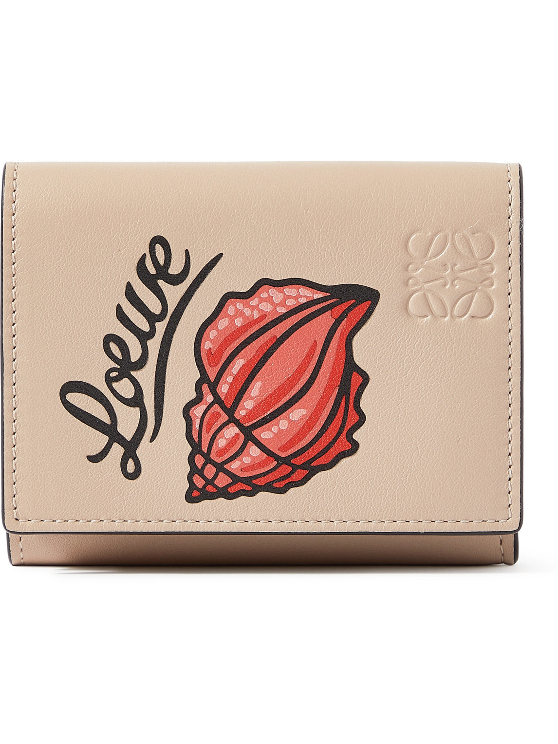 Loewe Paula's Ibiza Printed Full-grain Leather Trifold Wallet In Neutrals