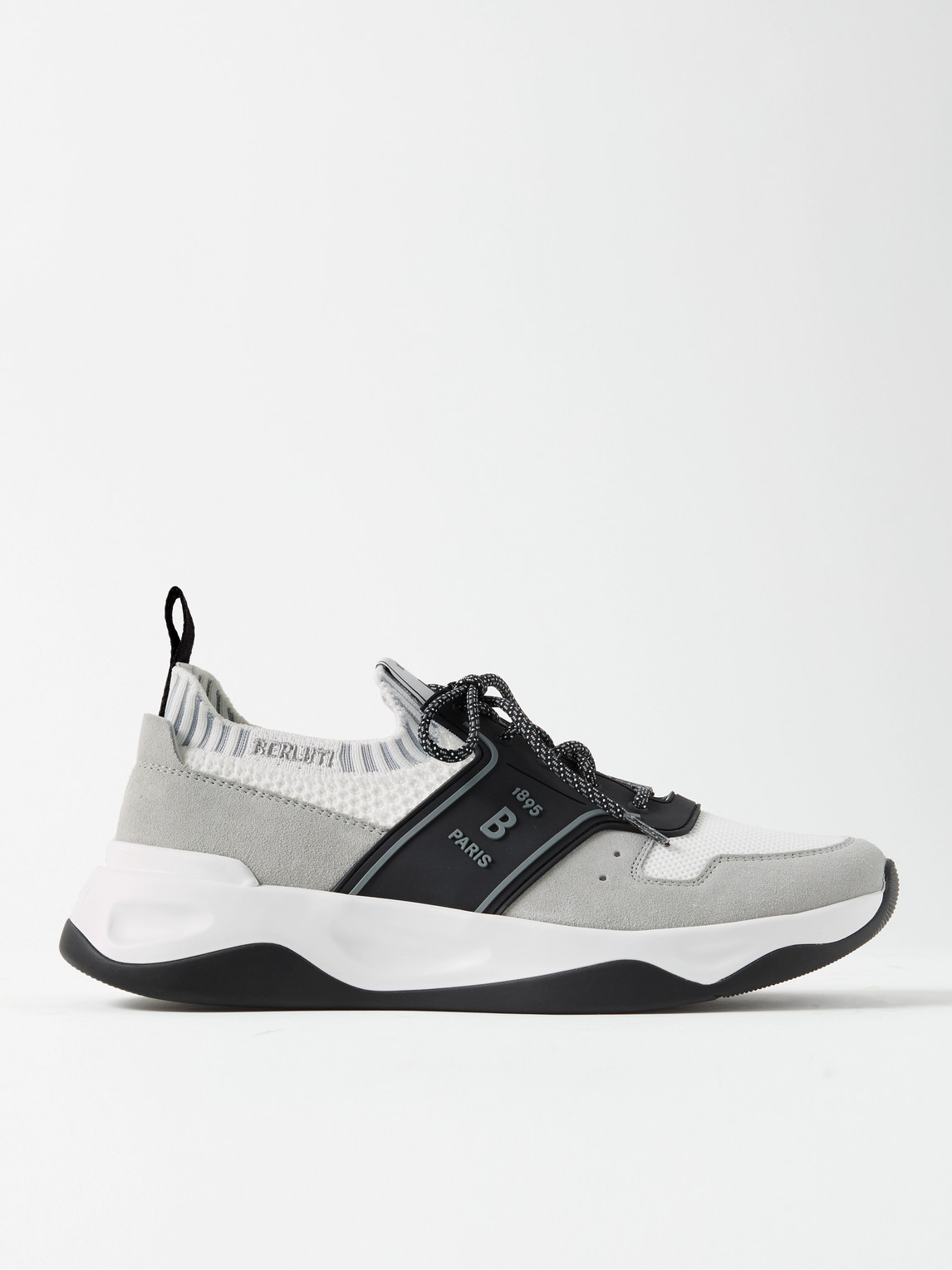 Berluti Shadow Rubber And Suede-trimmed Mesh Sneakers In Gray
