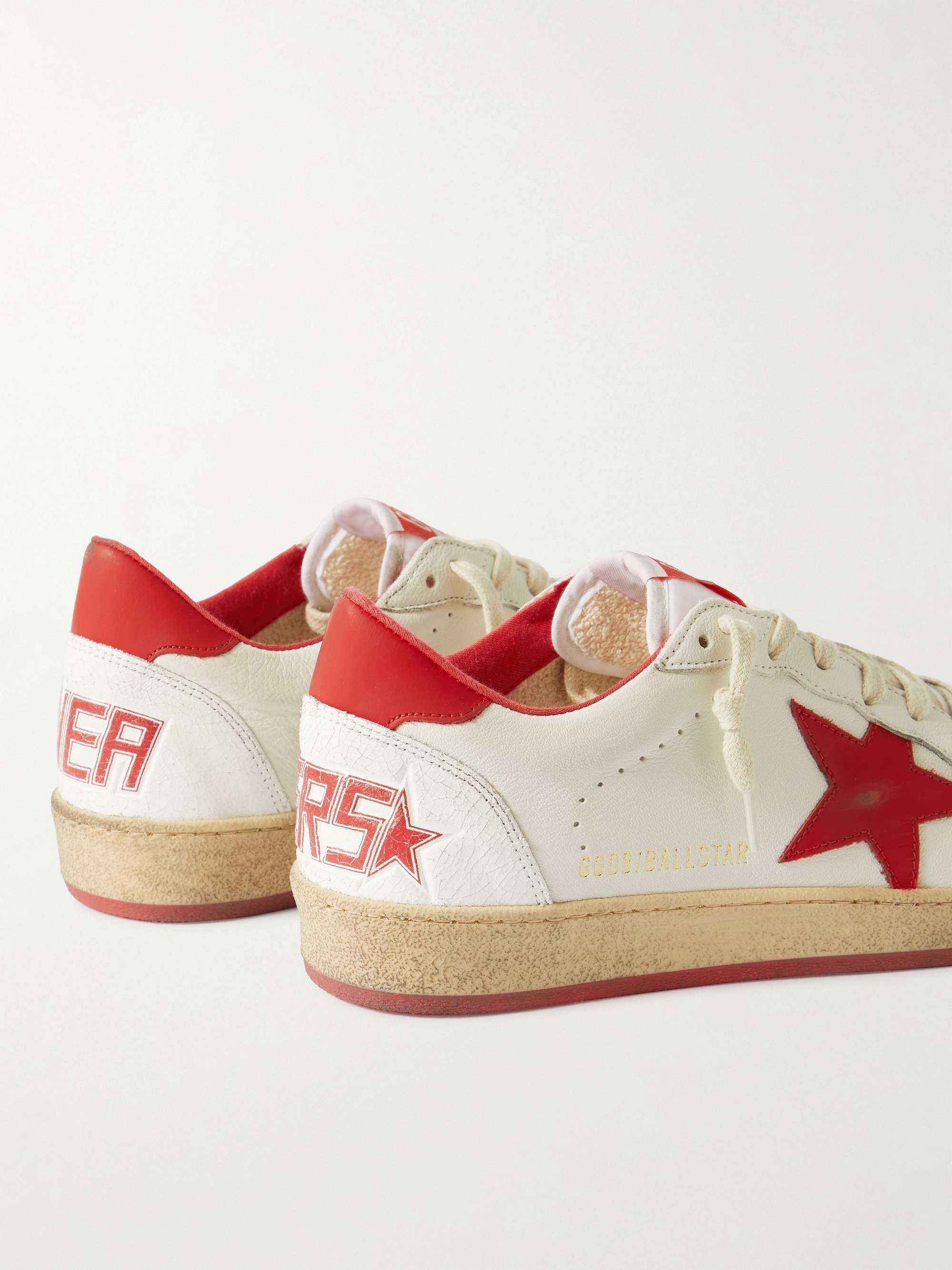 GOLDEN GOOSE Ballstar Distressed Leather Sneakers
