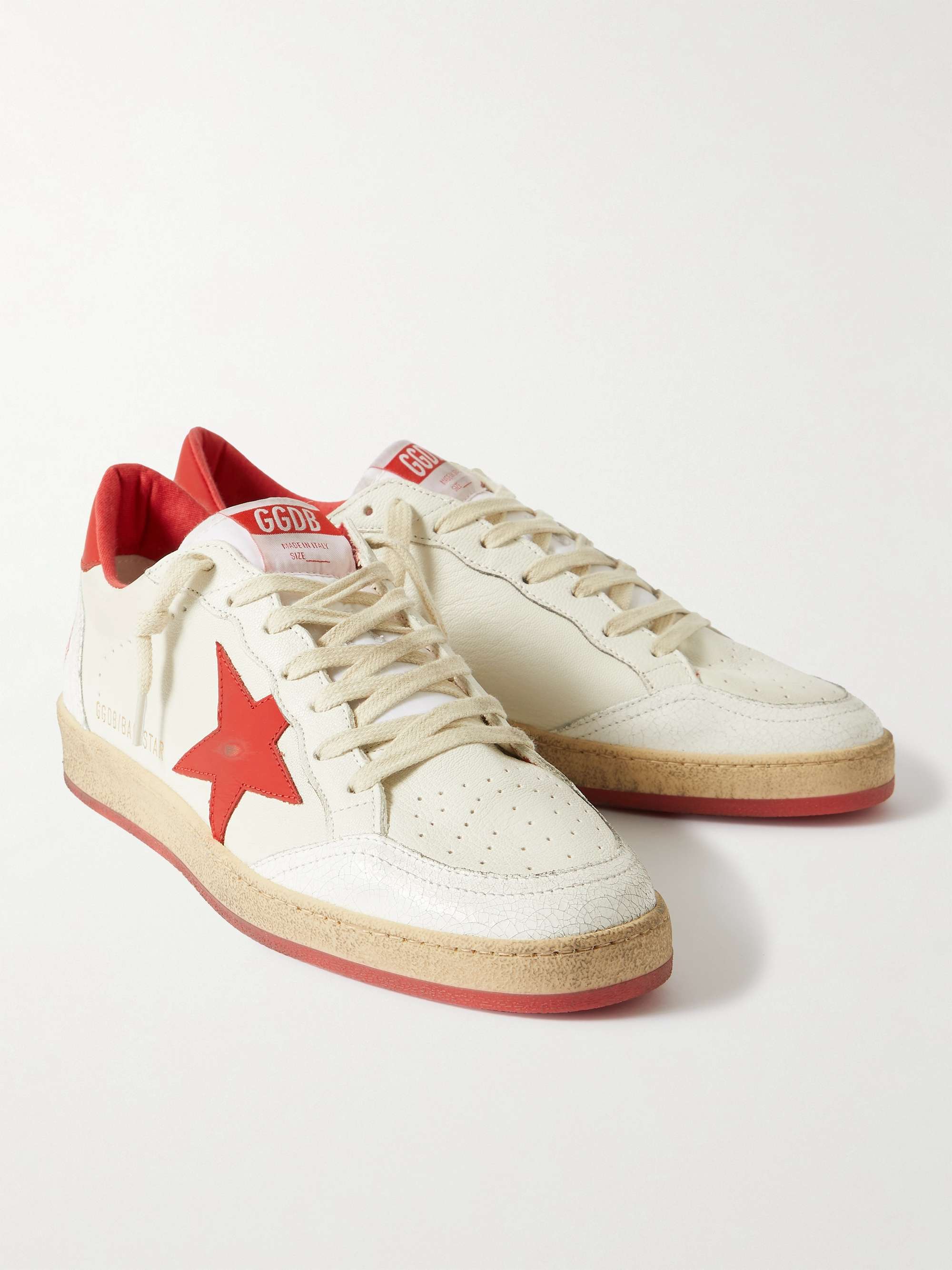 GOLDEN GOOSE Ballstar Distressed Leather Sneakers