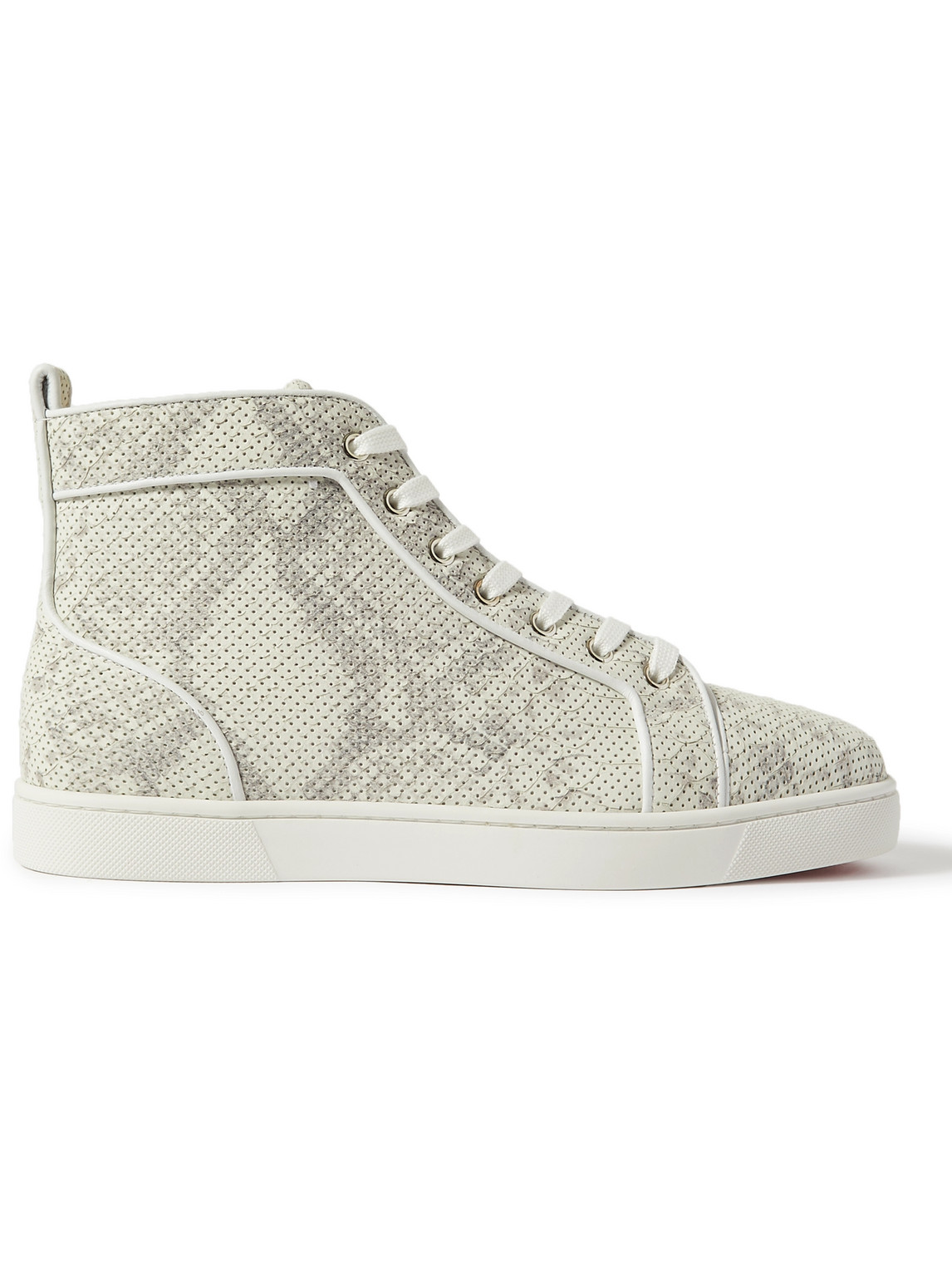 Louis Perforated Snake-Effect Leather High-Top Sneakers
