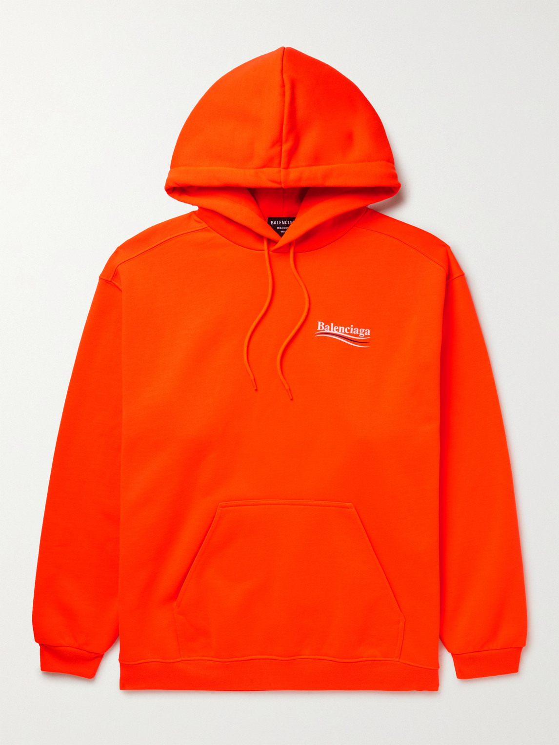 Balenciaga Logo-print Jersey Hoodie In Orange