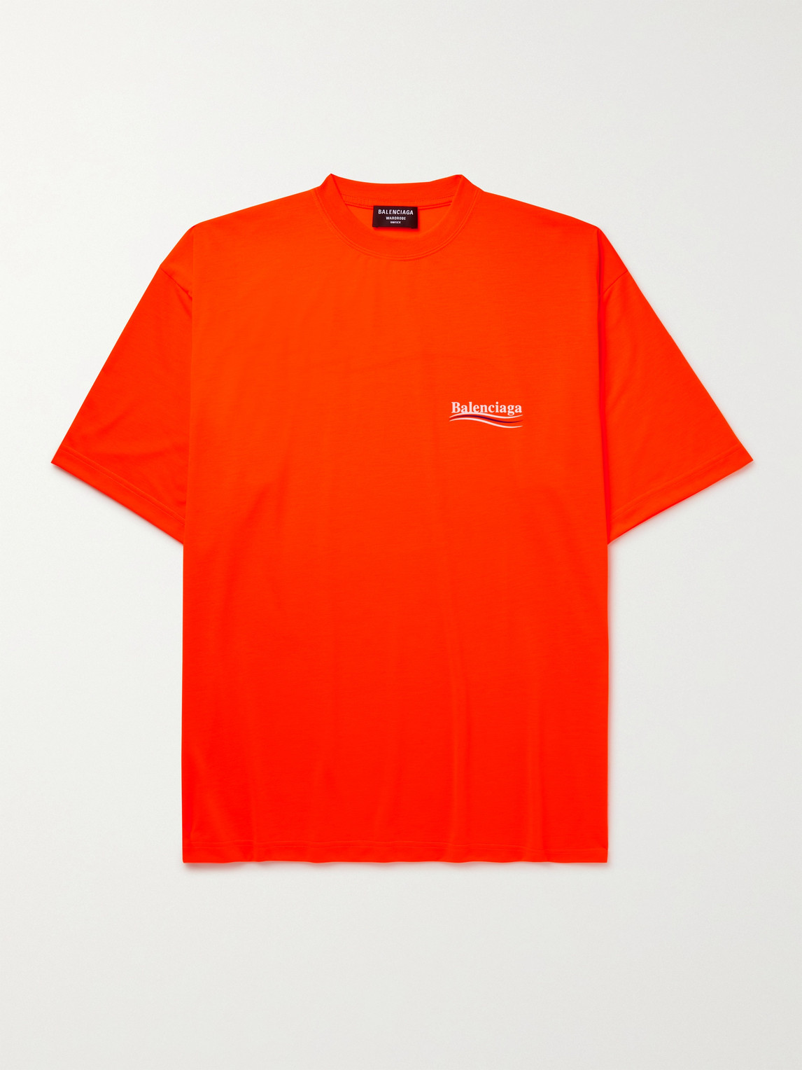 Balenciaga Oversized Logo-print Jersey T-shirt In Orange