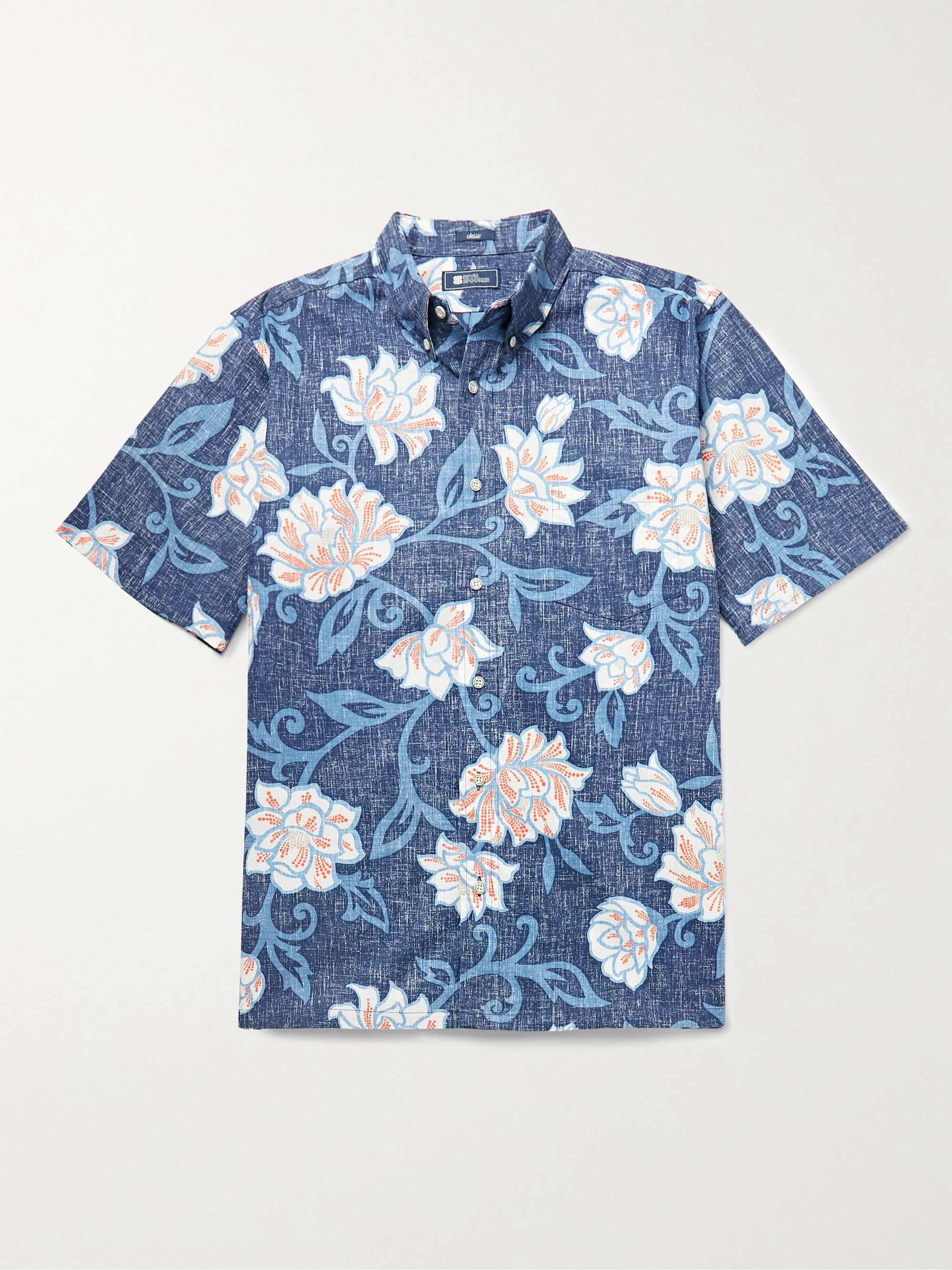 REYN SPOONER Pareo Japonica Button-Down Collar Floral-Print Cotton-Blend Shirt