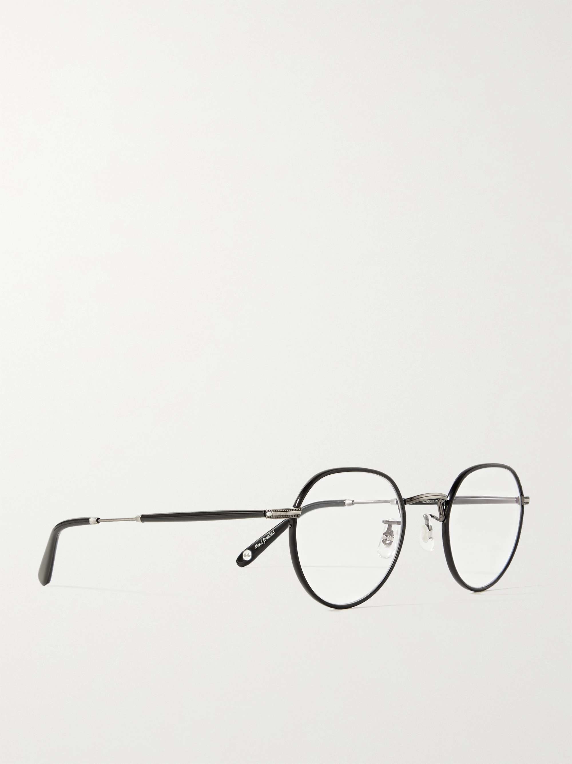 GARRETT LEIGHT CALIFORNIA OPTICAL Robson W Round-Frame Stainless Steel and Acetate Optical Glasses