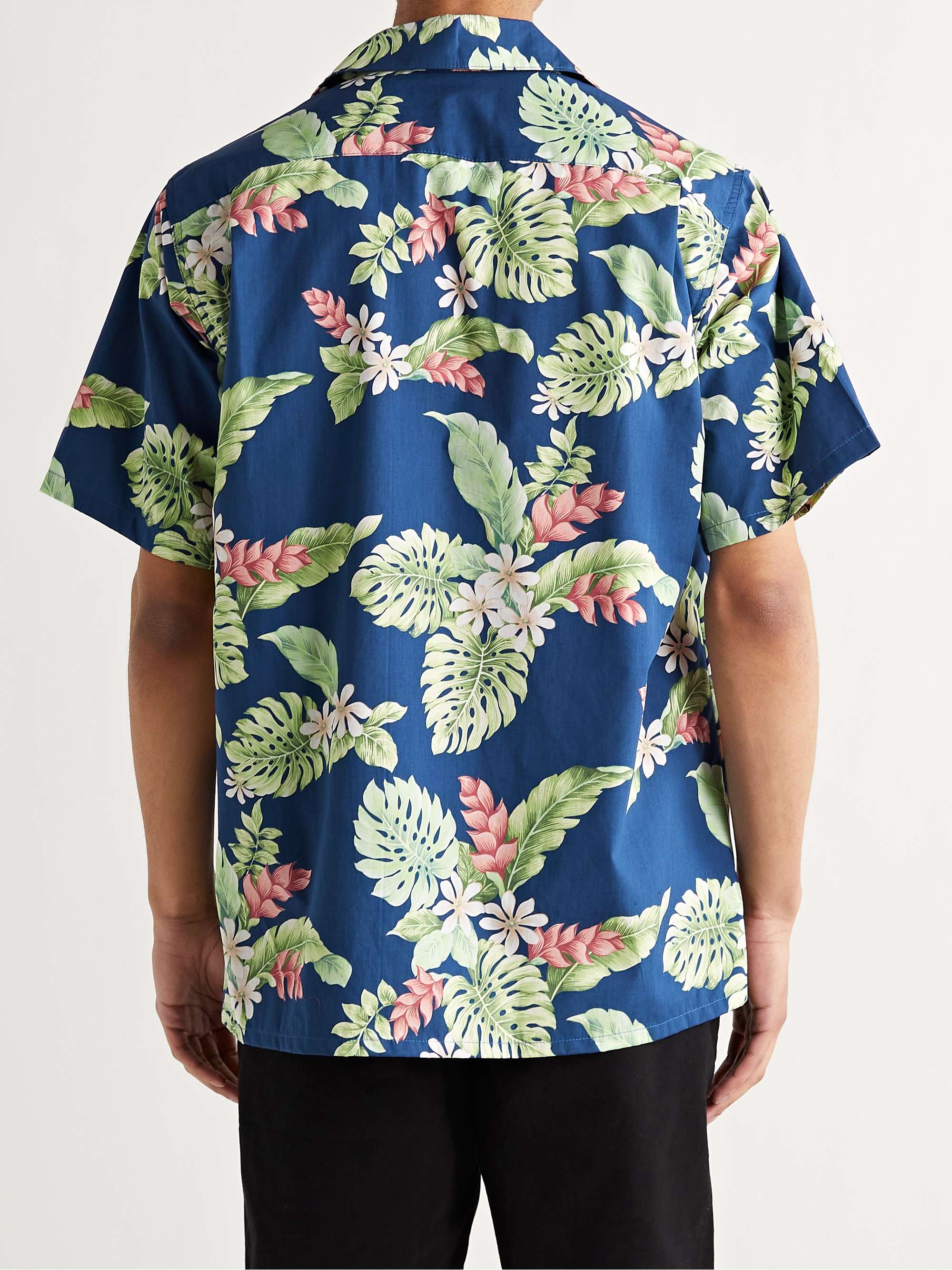 GO BAREFOOT Tiare Garden Camp-Collar Printed Cotton Shirt