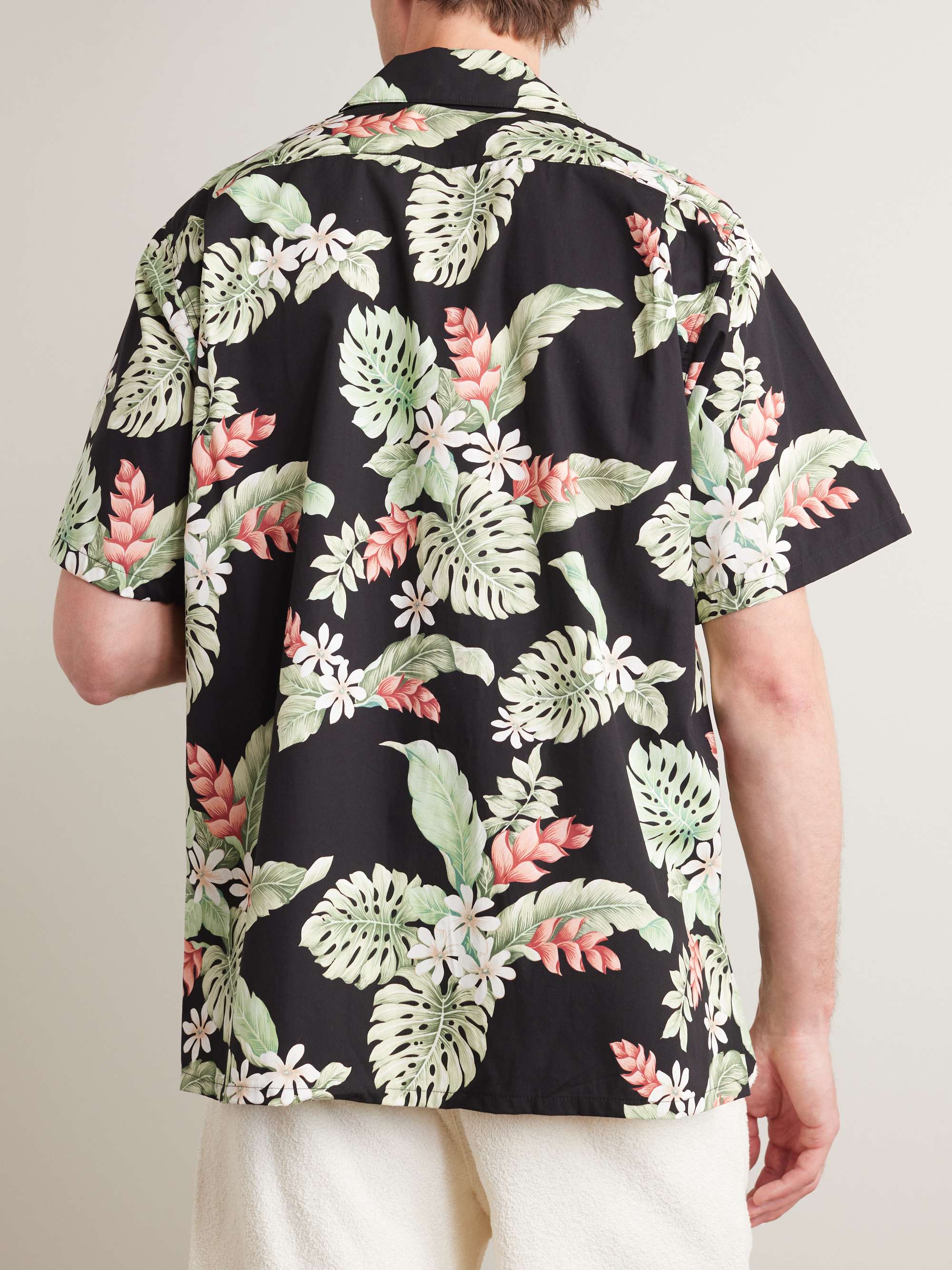 GO BAREFOOT Tiare Garden Camp-Collar Printed Cotton Shirt