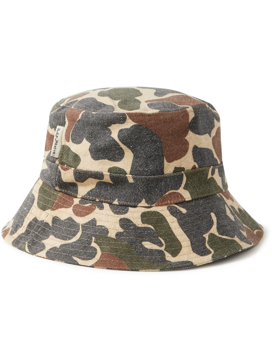 Nudie Jeans Martinsson Camouflage-print Organic Cotton-twill Bucket Hat In Green