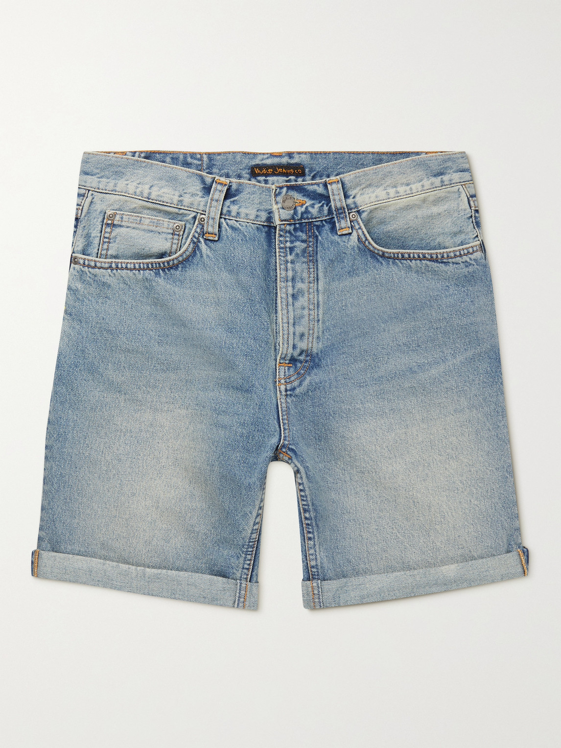 Nudie Jeans Josh Denim Shorts In Blue
