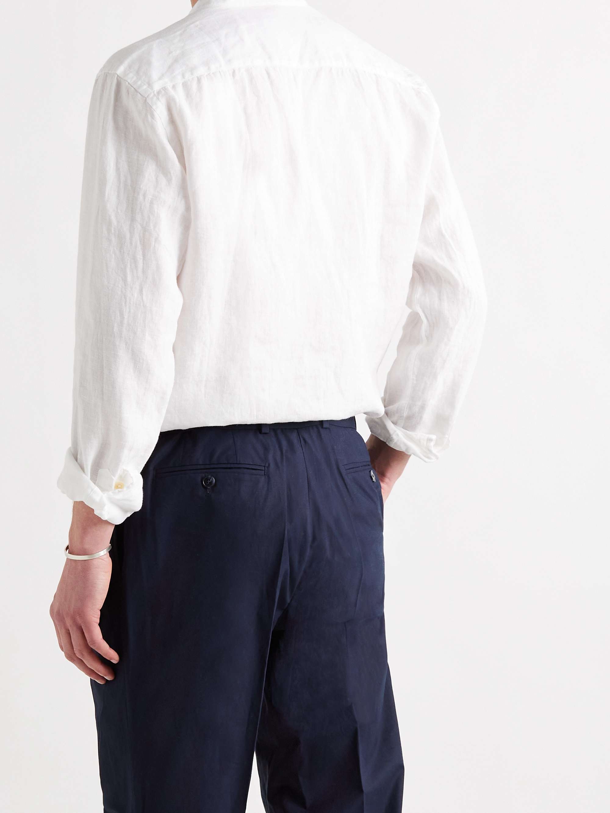OLIVER SPENCER Grandad-Collar Cotton Shirt