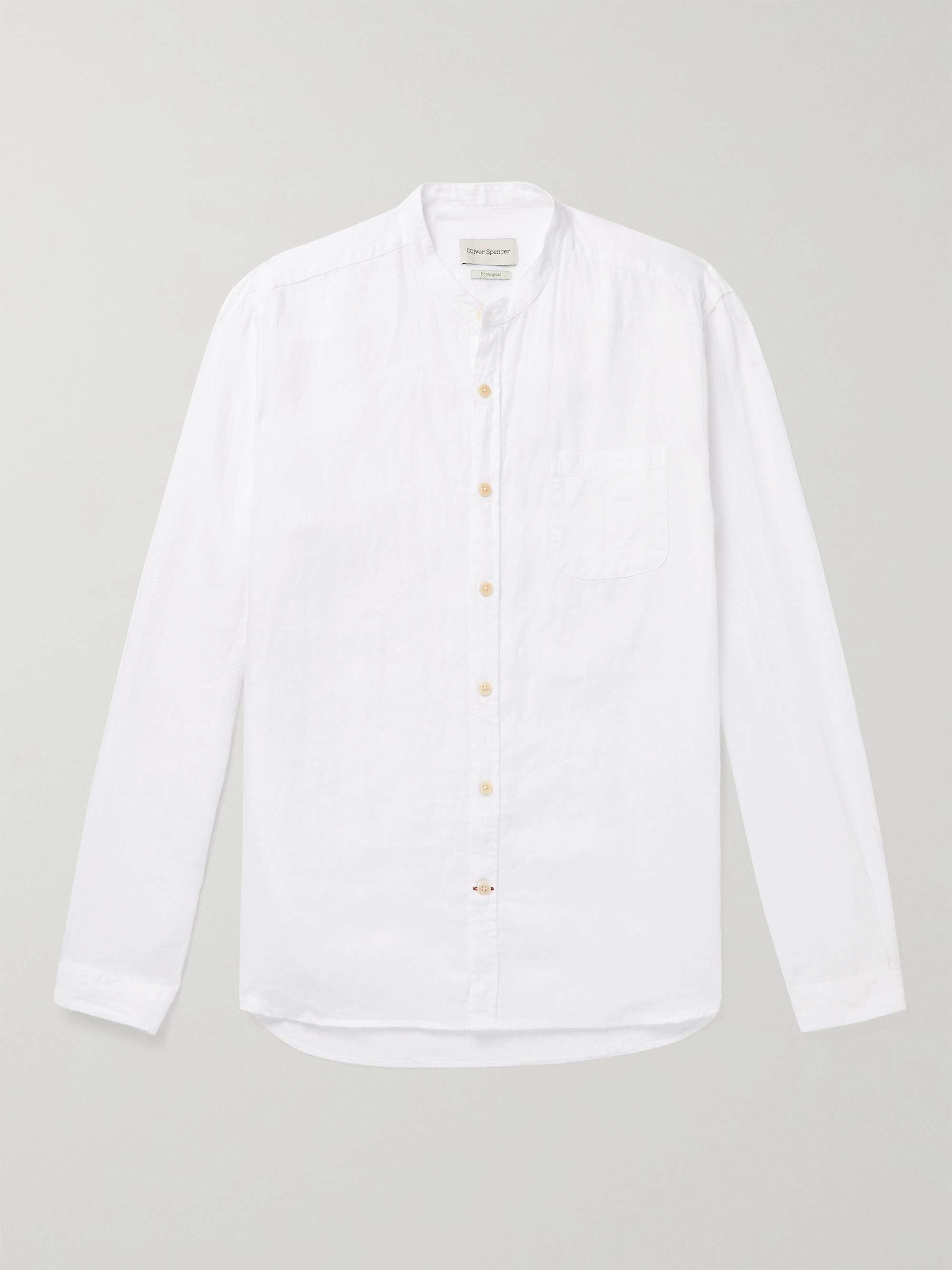 OLIVER SPENCER Grandad-Collar Cotton Shirt