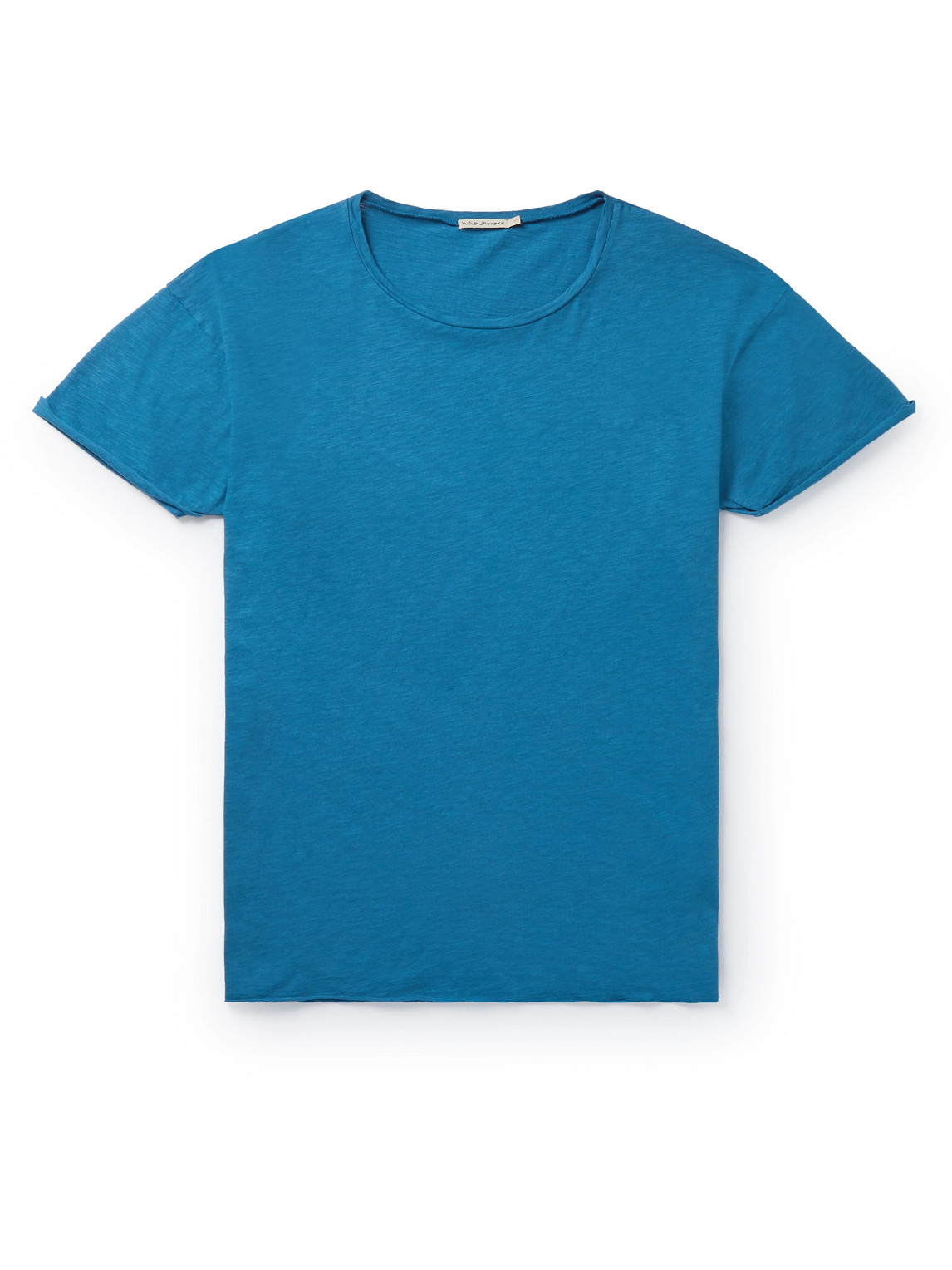 Nudie Jeans Roger Slub Organic Cotton-jersey T-shirt In Blue