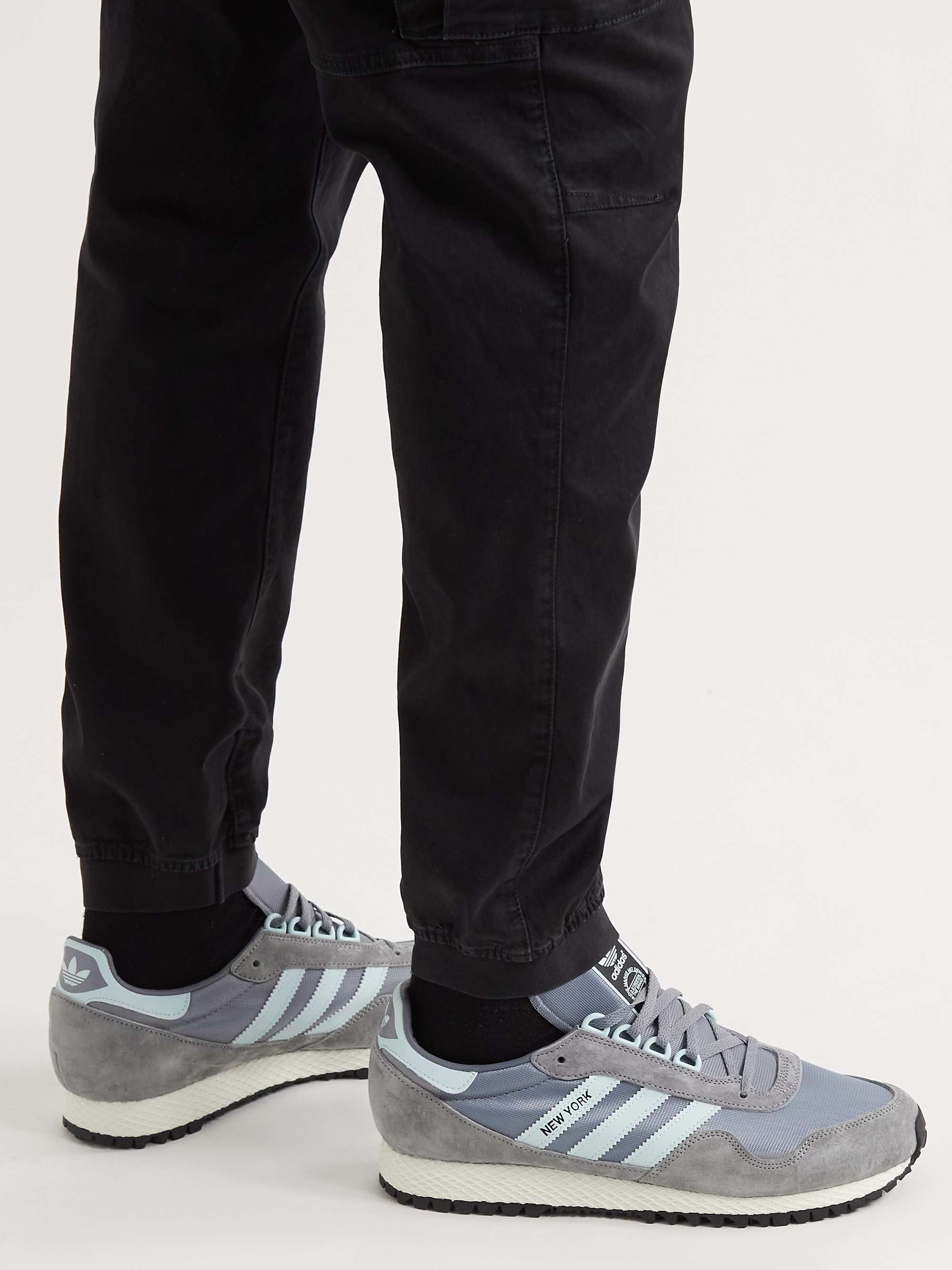 Gray New York Leather-Trimmed Mesh and Suede Sneakers | ADIDAS ORIGINALS |  MR PORTER