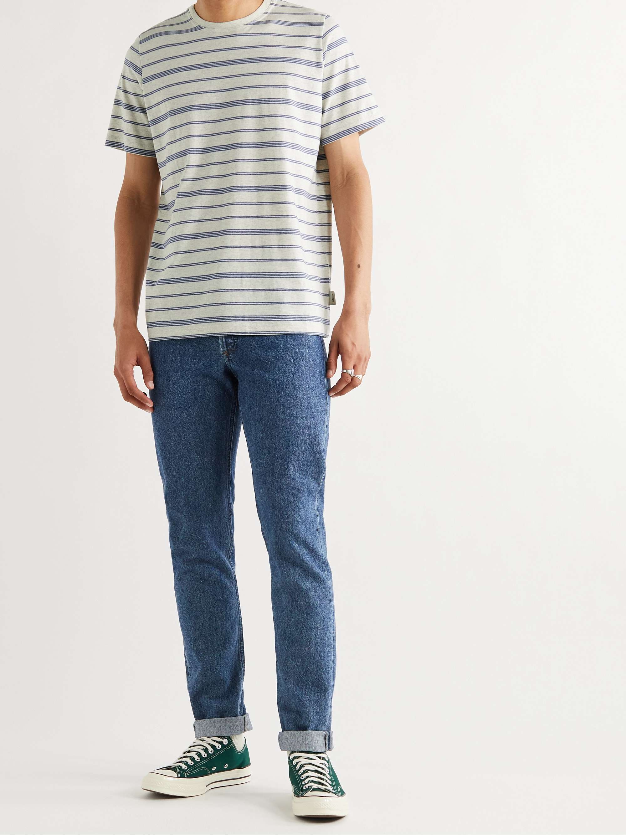 OLIVER SPENCER Conduit Striped Organic Cotton-Jersey T-Shirt