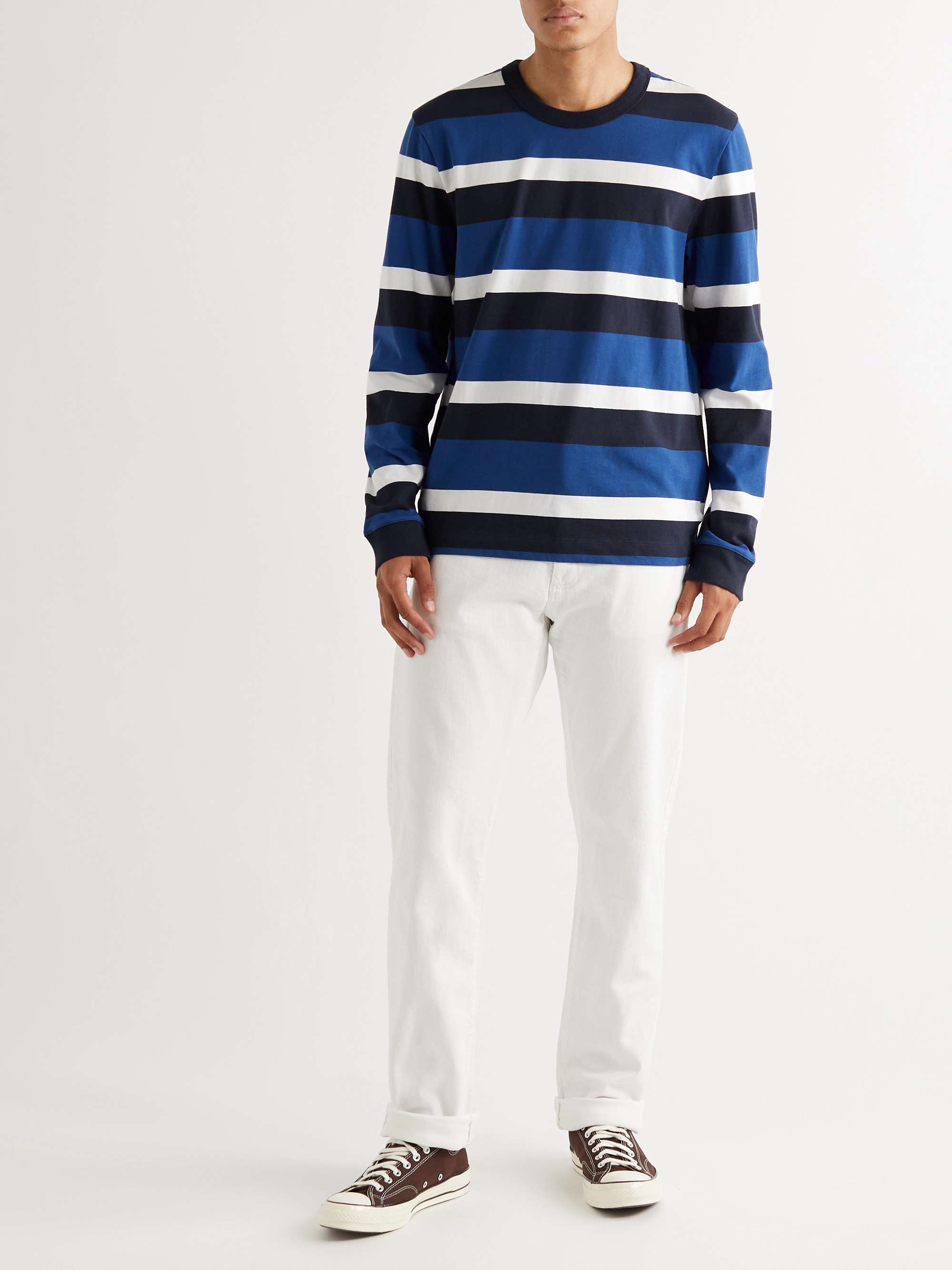 CLUB MONACO Striped Cotton-Jersey T-Shirt