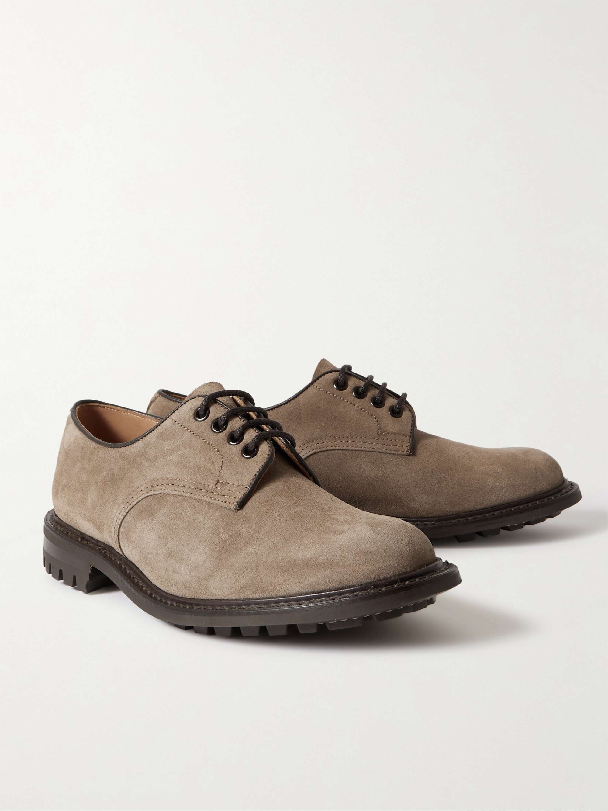 TRICKER'S Daniel Leather-Trimmed Suede Derby Shoes