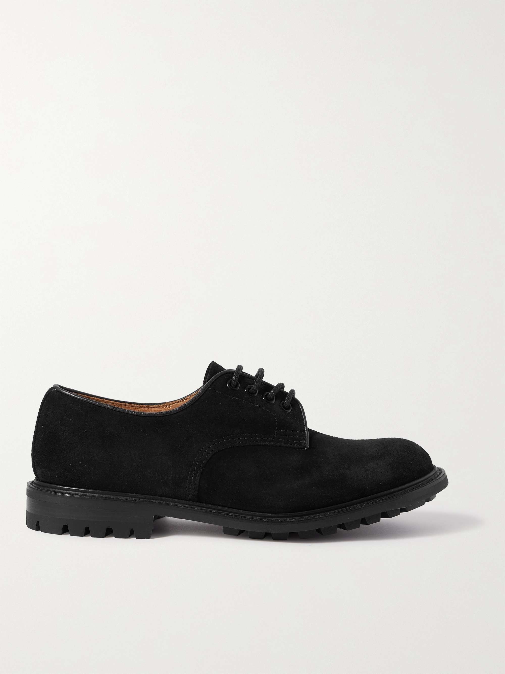 TRICKER'S Daniel Leather-Trimmed Suede Derby Shoes