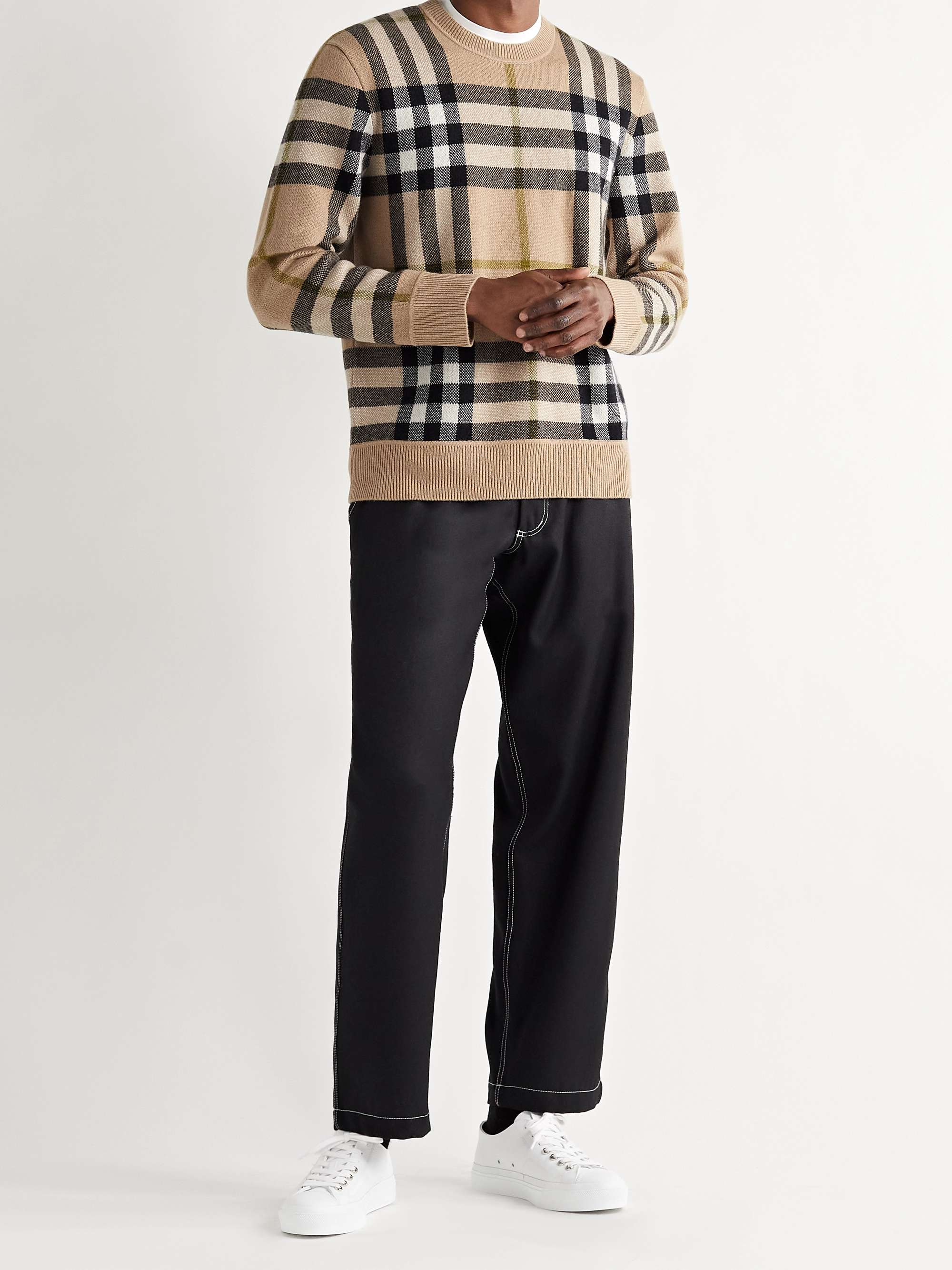 BURBERRY Checked Cashmere Sweater