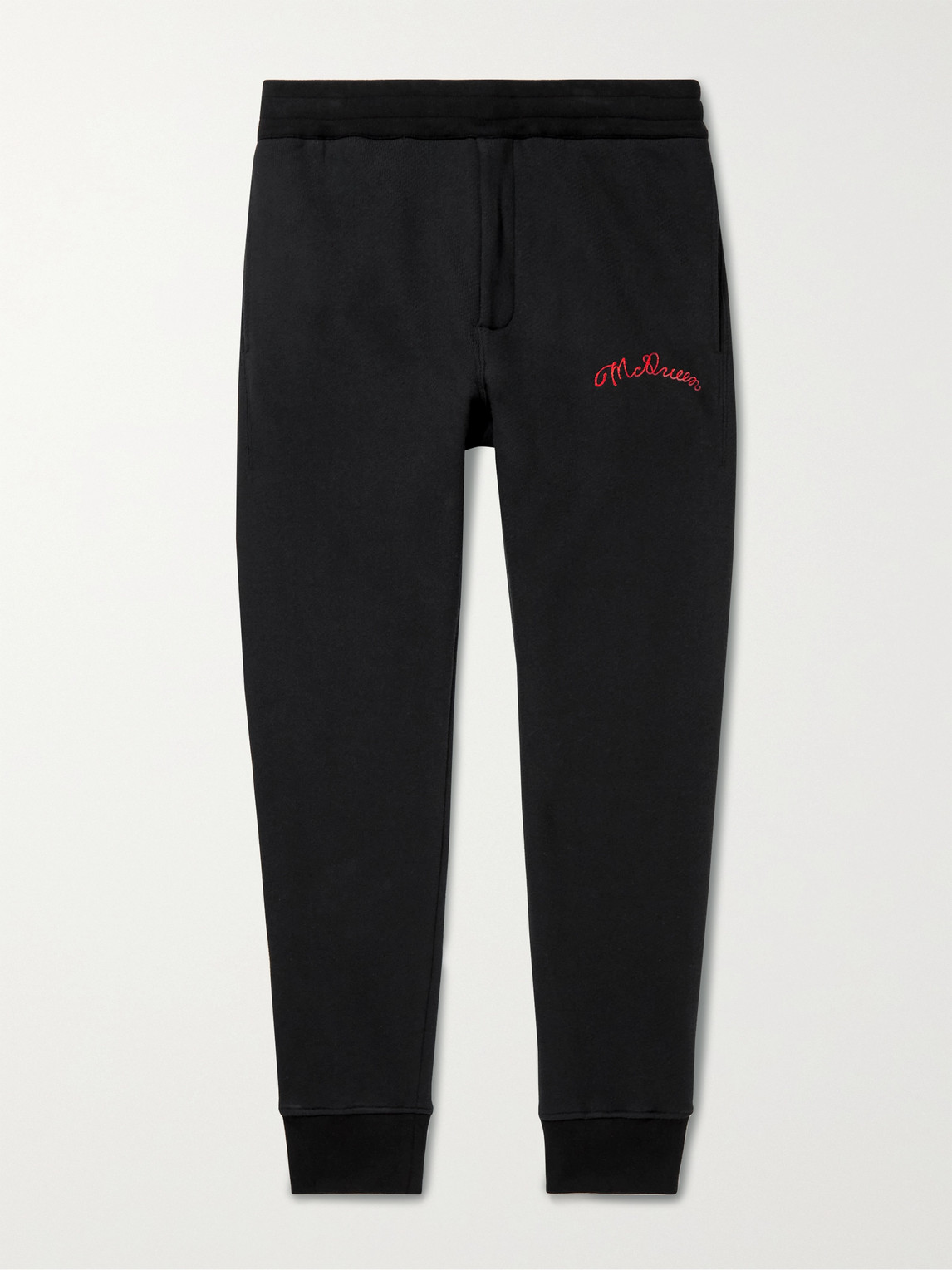 ALEXANDER MCQUEEN LOGO-EMBROIDERED LOOPBACK COTTON-JERSEY SWEATPANTS