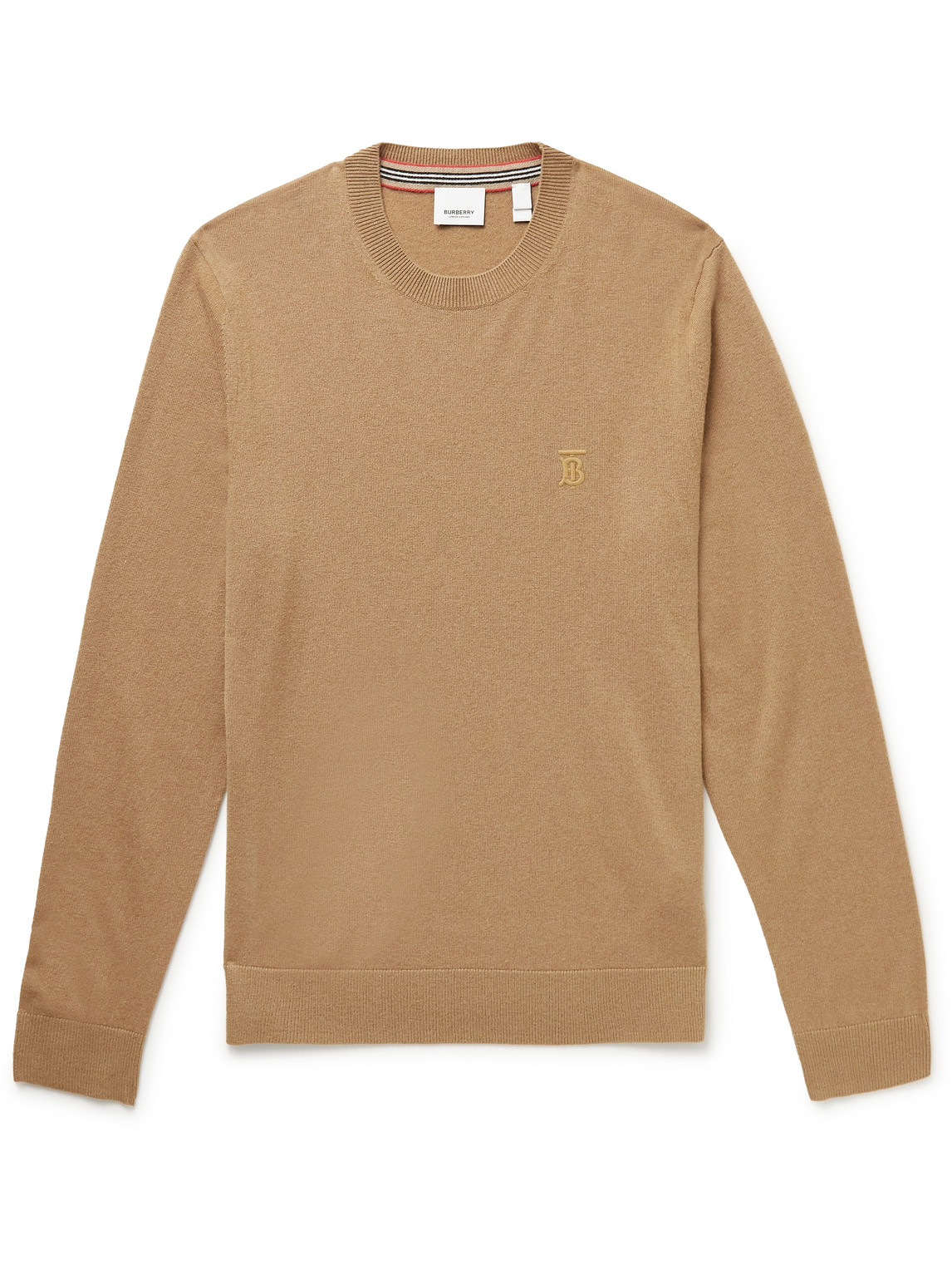 BURBERRY LOGO-EMBROIDERED CASHMERE jumper