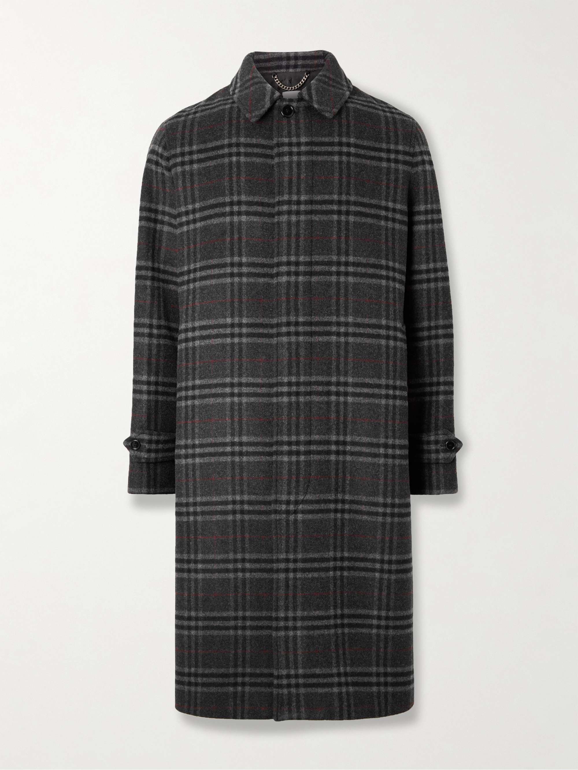 BURBERRY Checked Wool and Cashmere-Blend Coat