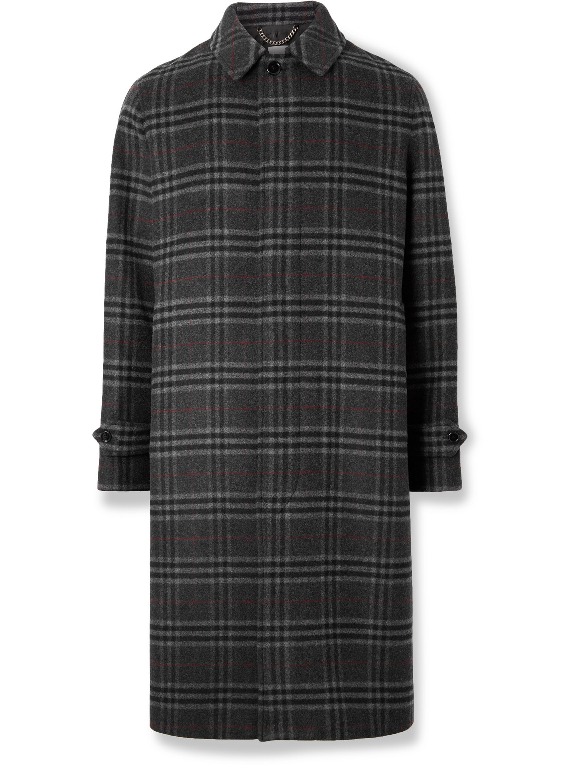 Checked Wool and Cashmere-Blend Coat