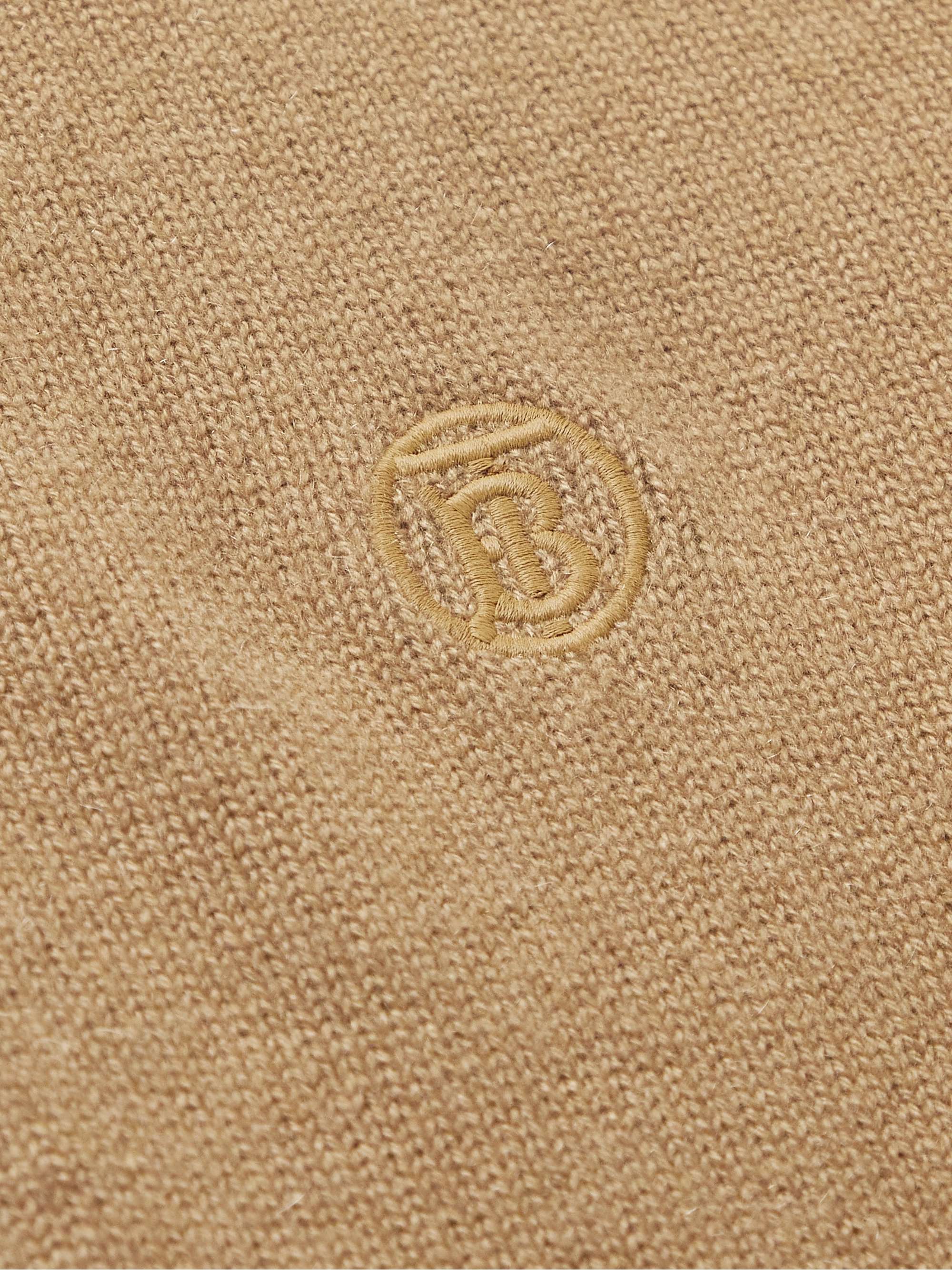 BURBERRY Logo-Embroidered Cashmere Half-Zip Sweater