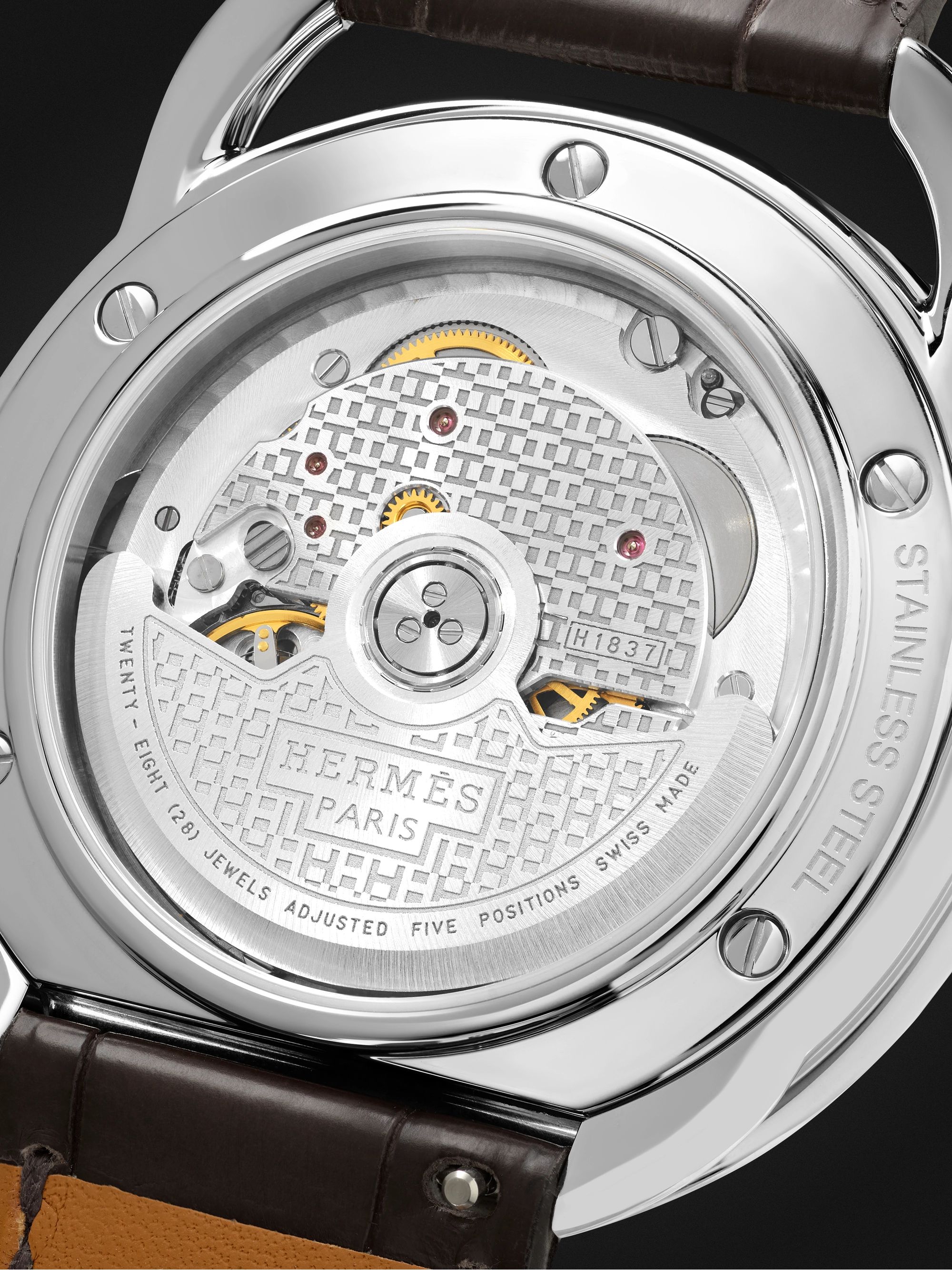 HERMÈS TIMEPIECES Arceau Automatic 40mm Steel and Alligator Watch, Ref. No. 055562WW00