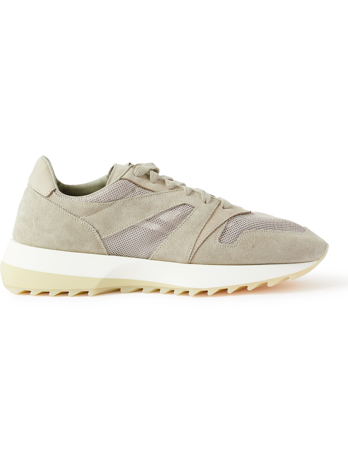 Panelled Suede and Mesh Sneakers