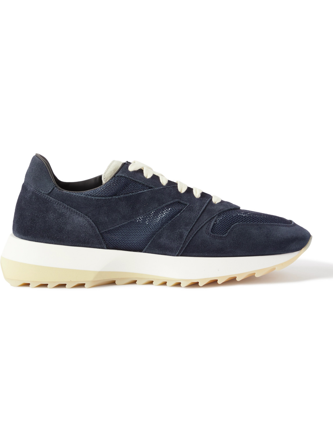 Panelled Suede and Mesh Sneakers