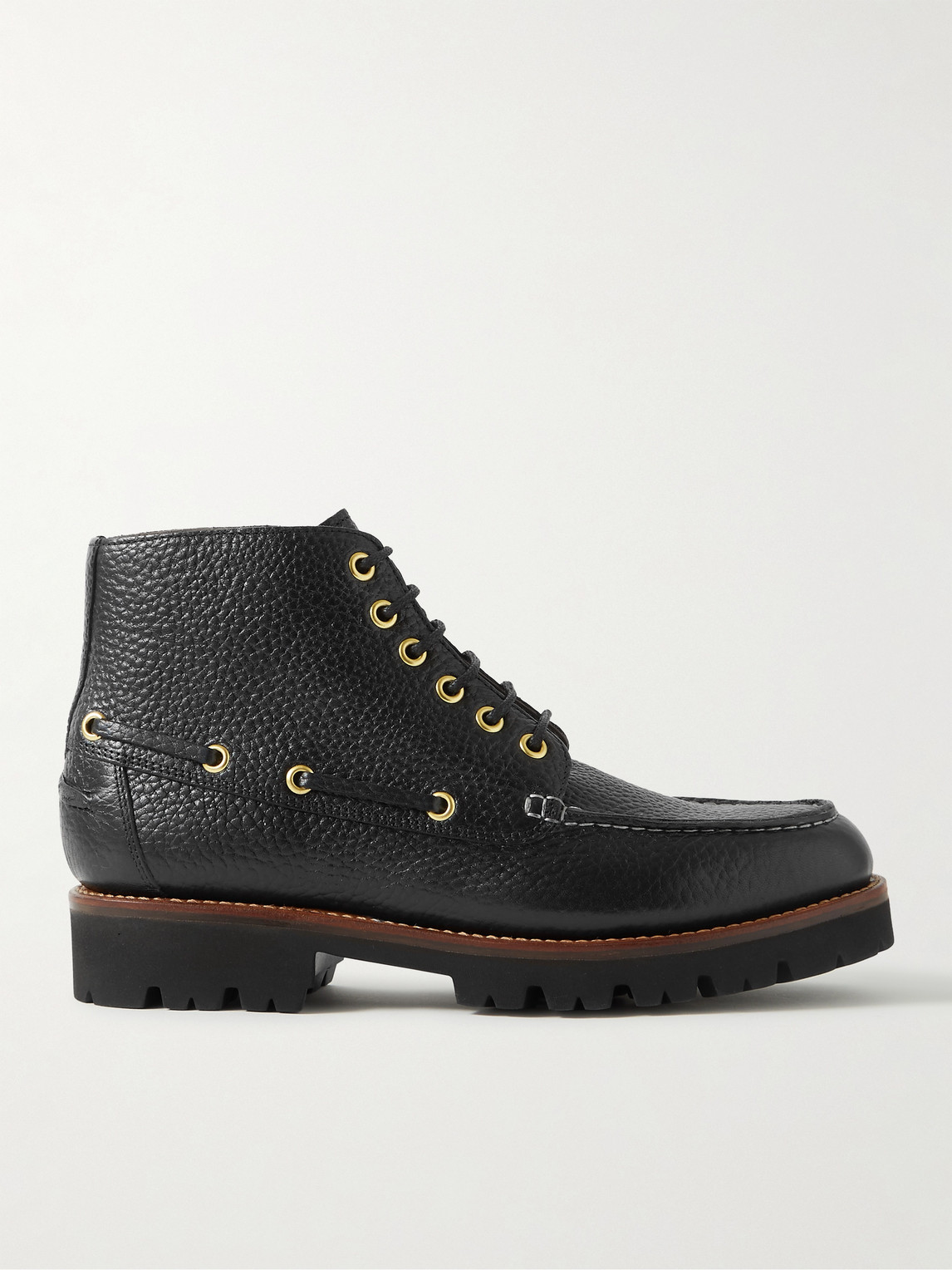 Grenson Black Easton Grained Leather Boots