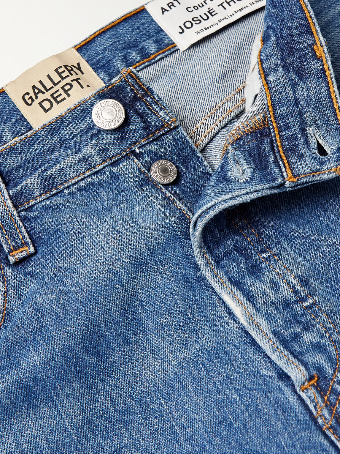 Gallery Dept. Slim-fit Distressed Denim Jeans In Blau | ModeSens