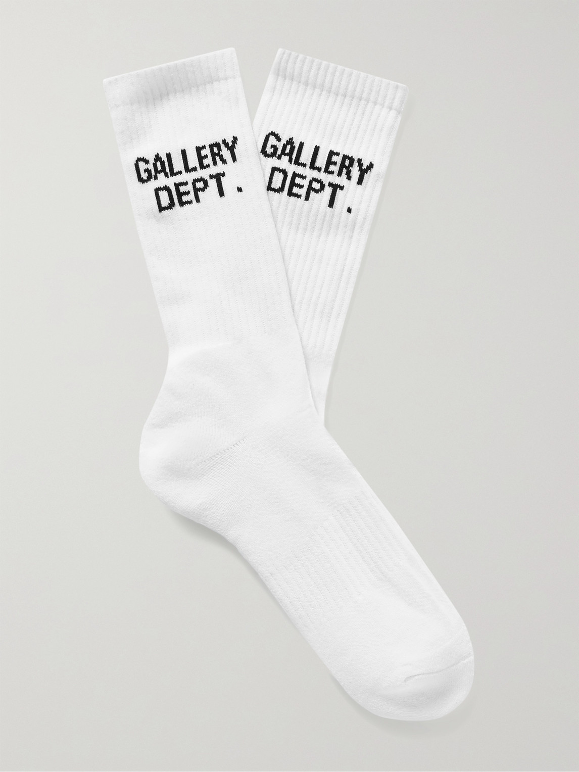 Gallery Dept. Clean Logo-jacquard Cotton-blend Socks In White