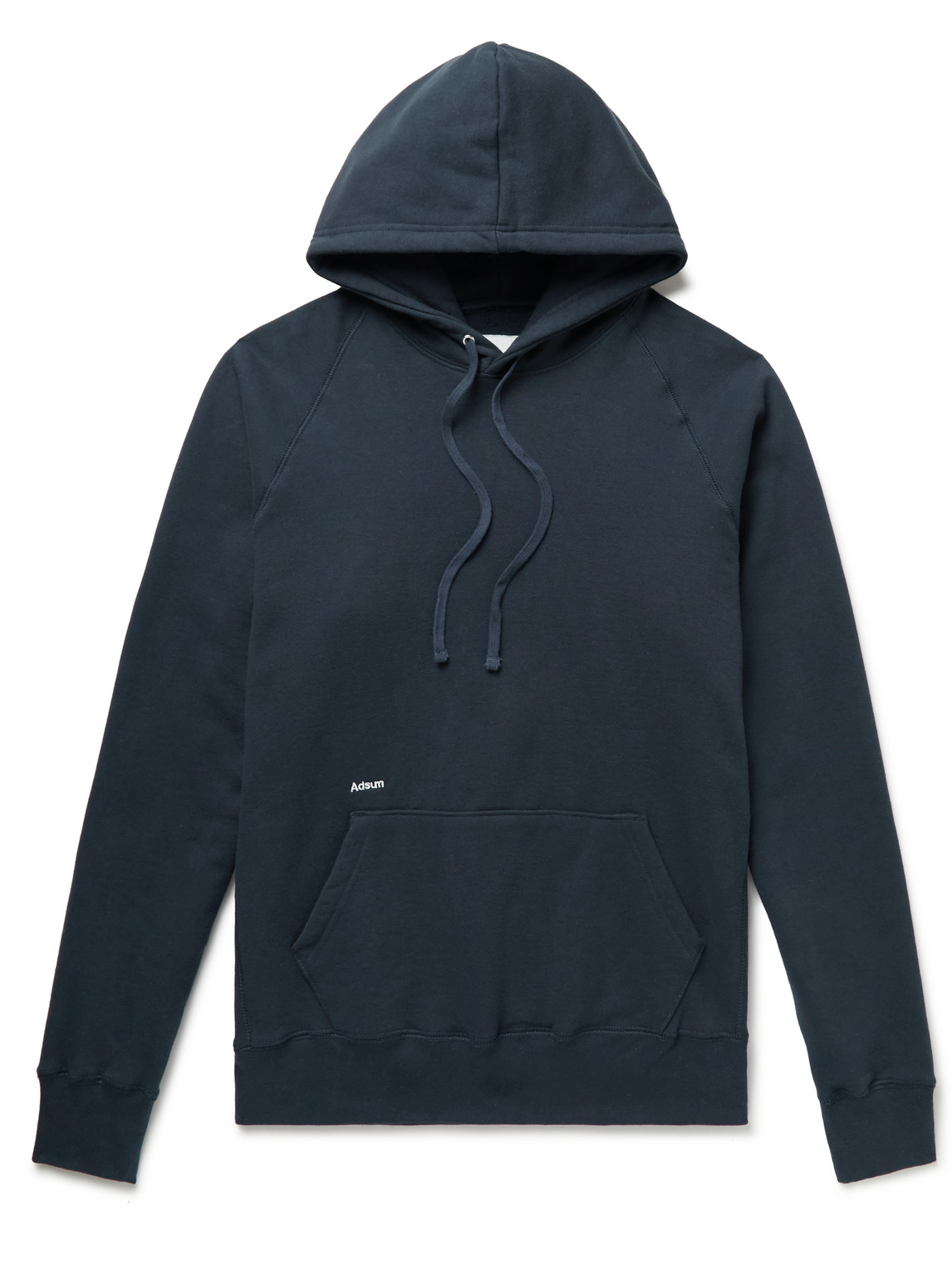 Adsum Logo-embroidered Cotton-jersey Hoodie In Blue