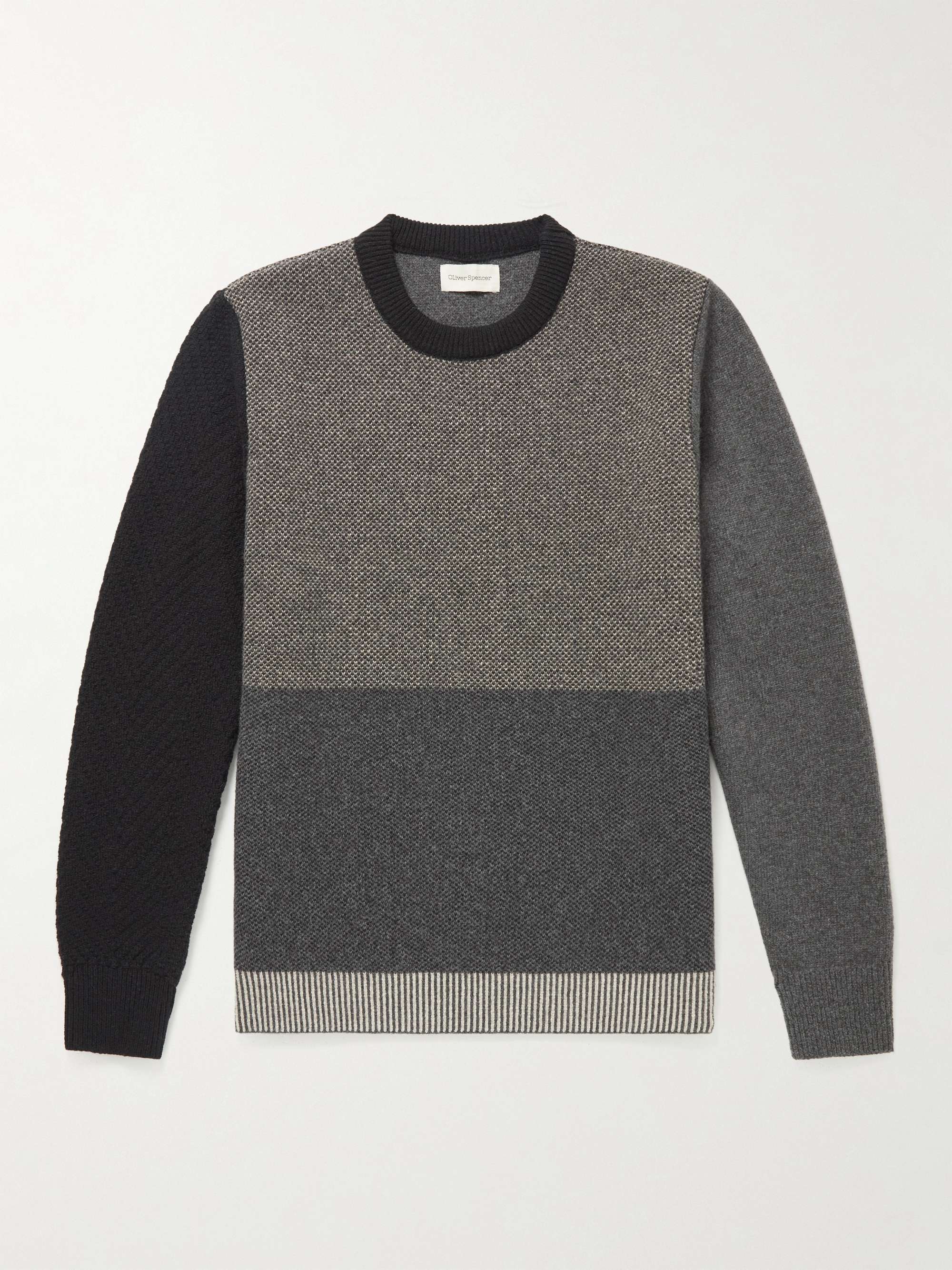 OLIVER SPENCER Blenheim Patchwork Wool Sweater
