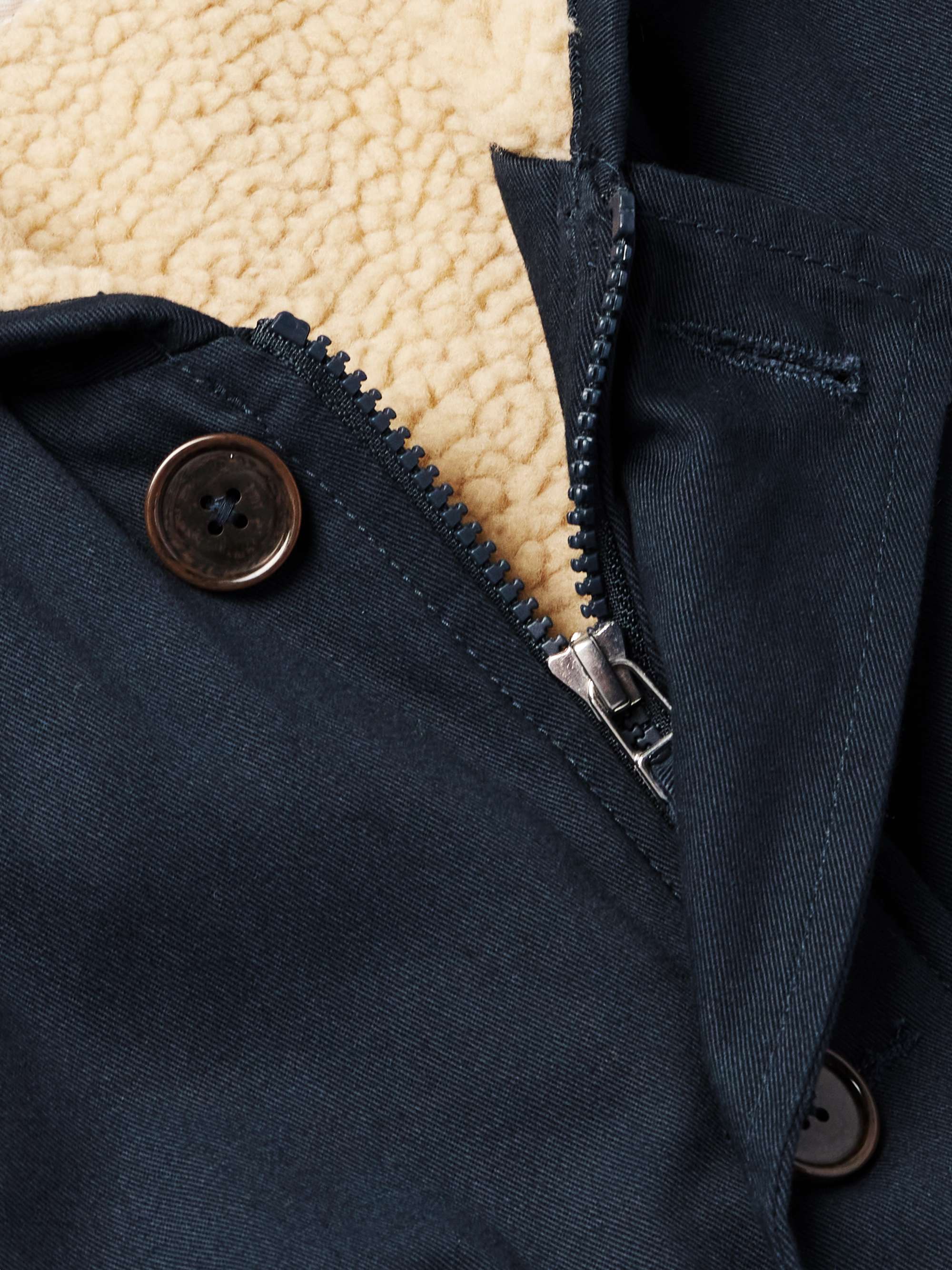 UNIVERSAL WORKS Recycled Fleece-Lined Cotton-Twill Jacket