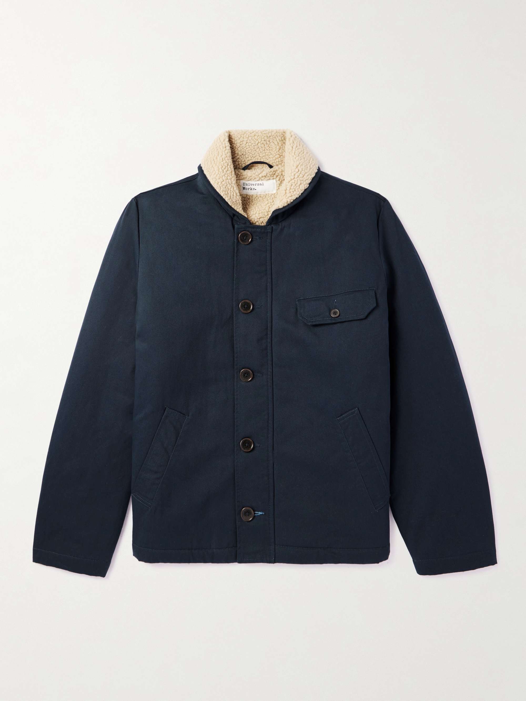 UNIVERSAL WORKS Recycled Fleece-Lined Cotton-Twill Jacket