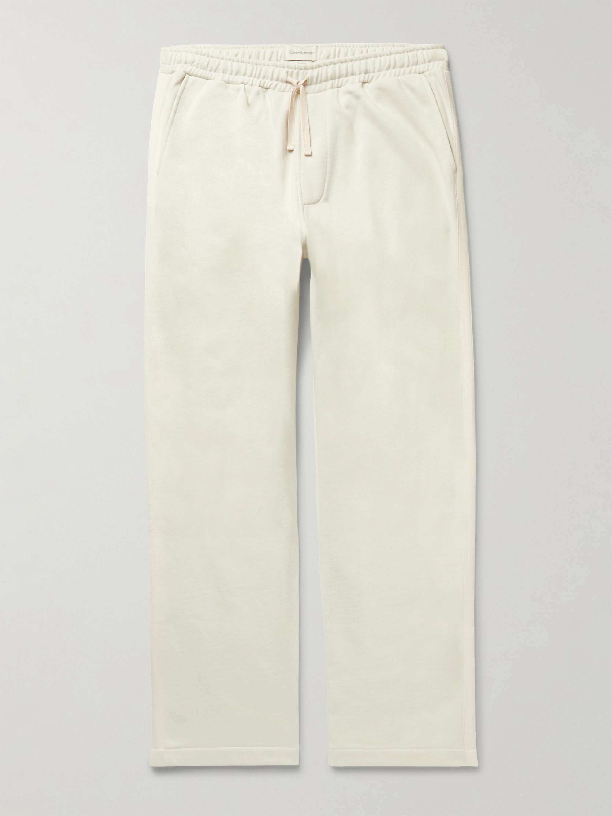 OLIVER SPENCER Morwell Webbing-Trimmed Organic Cotton-Jersey Sweatpants