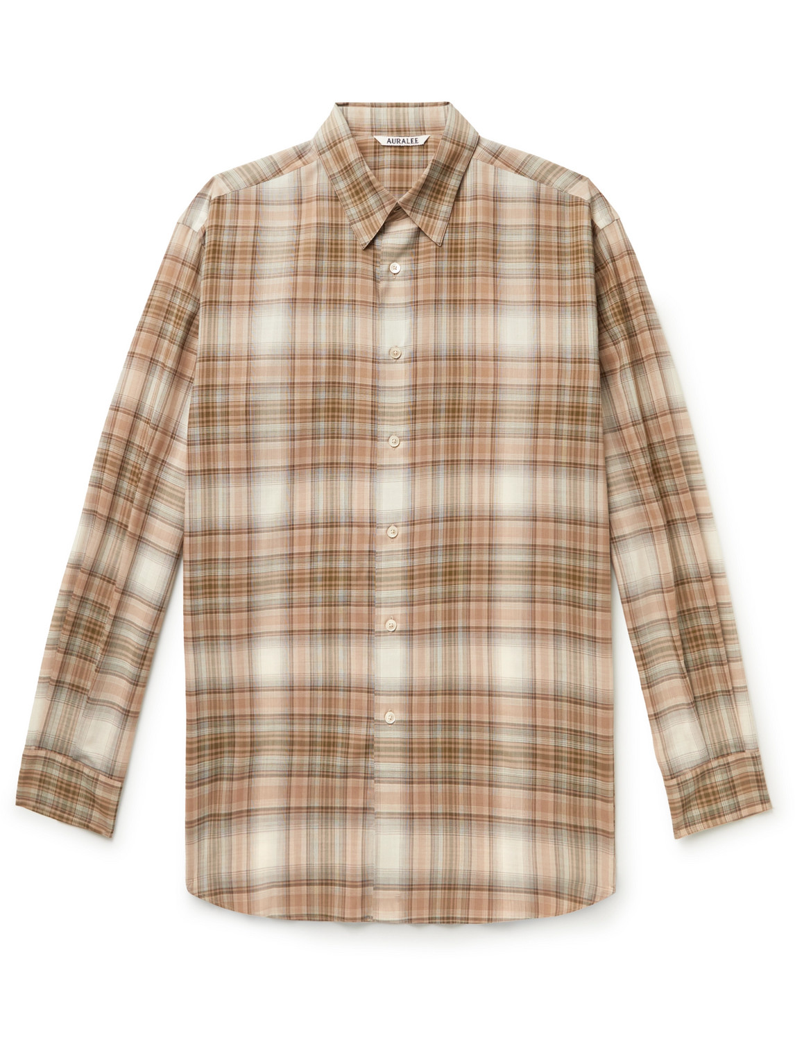 Auralee Wool Recycled Polyester Cloth Shirts In Beige Multi | ModeSens