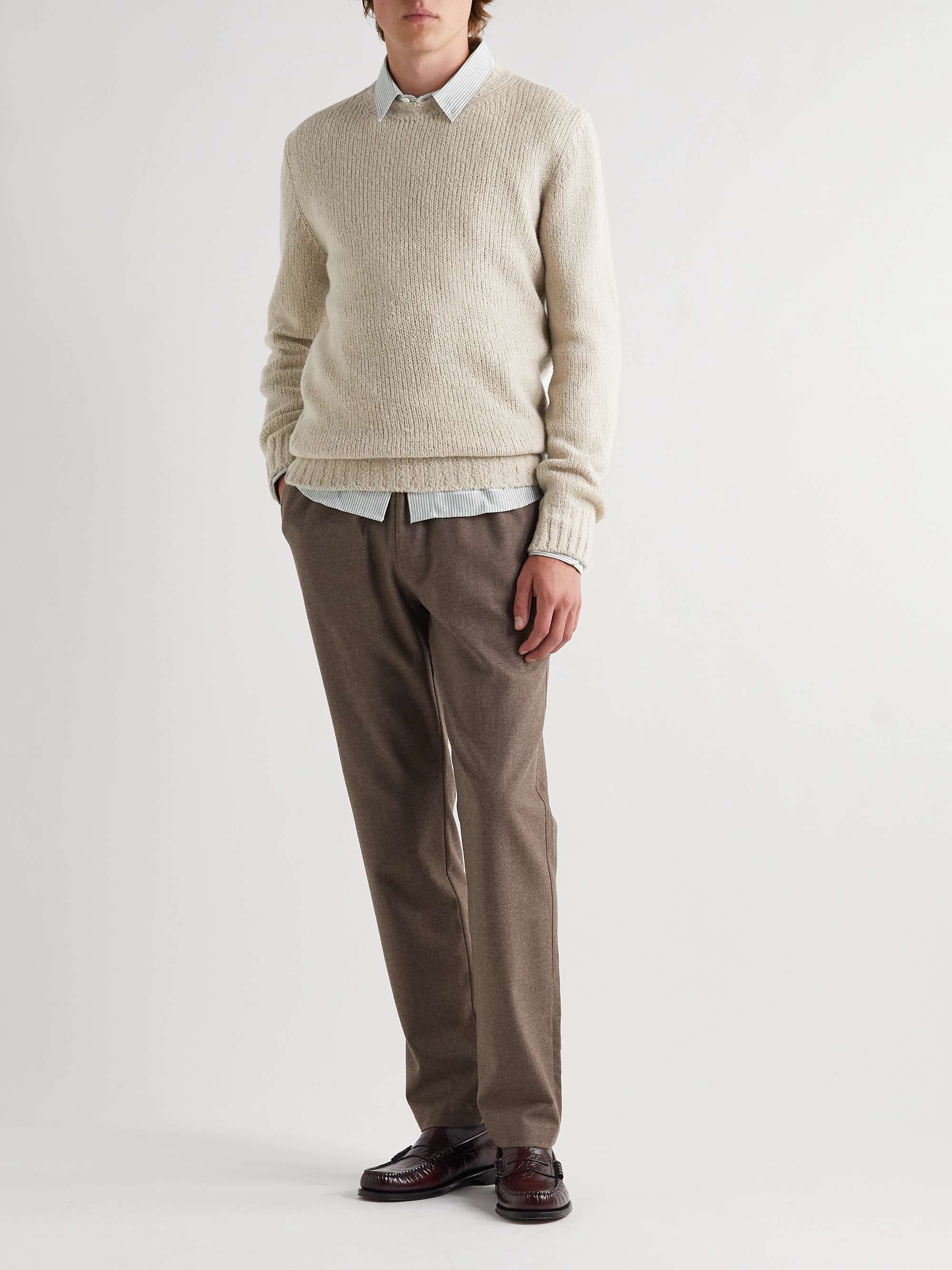 DE BONNE FACTURE Slim-Fit Wool Bouclé Sweater