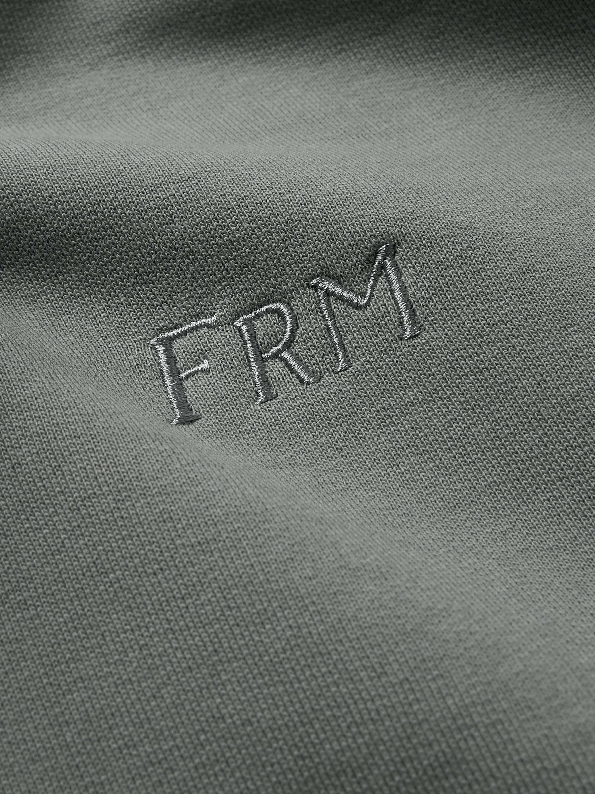 FRAME Logo-Embroidered Cotton-Blend Jersey Hoodie