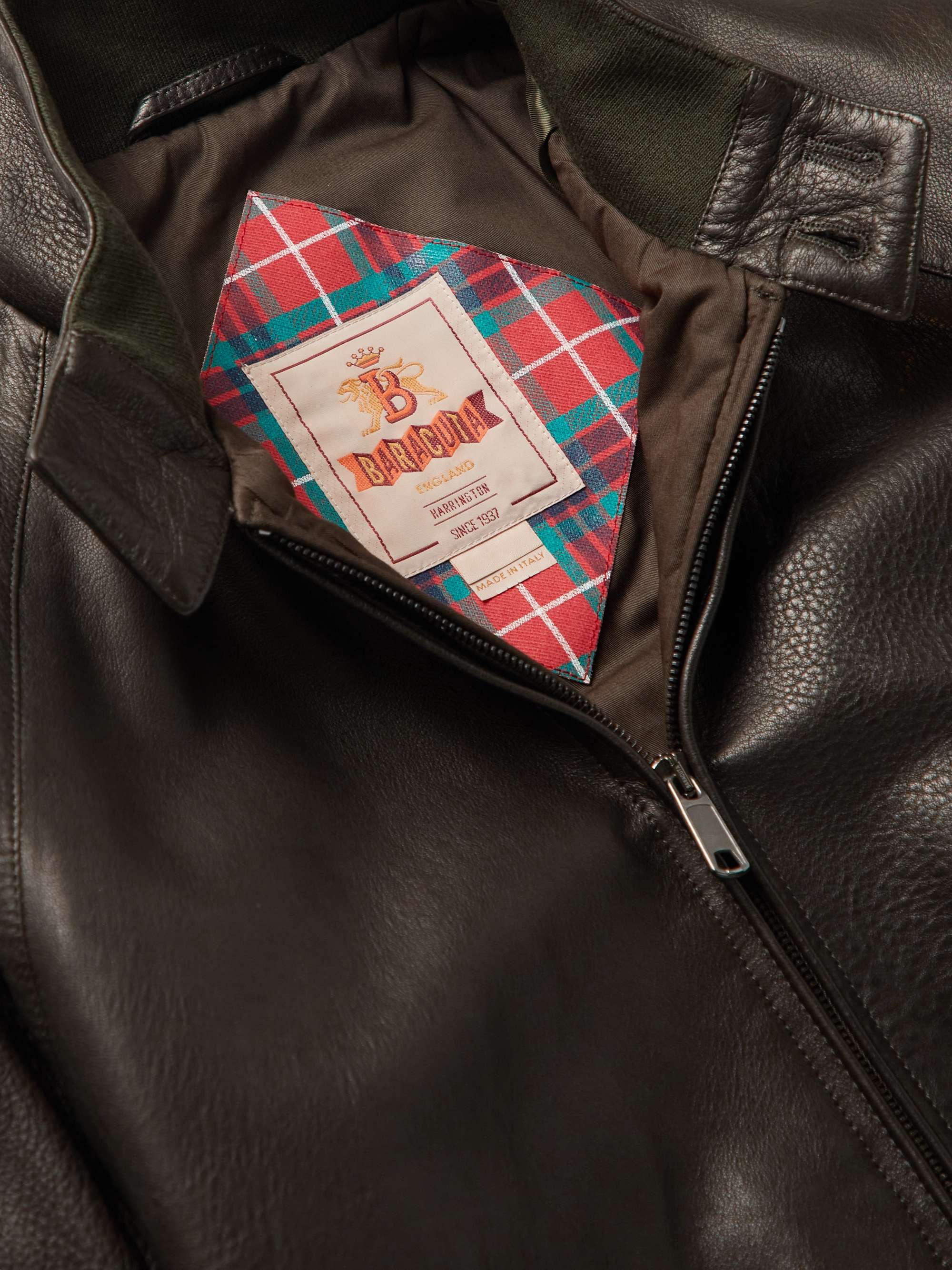 BARACUTA G9 Leather Harrington Jacket