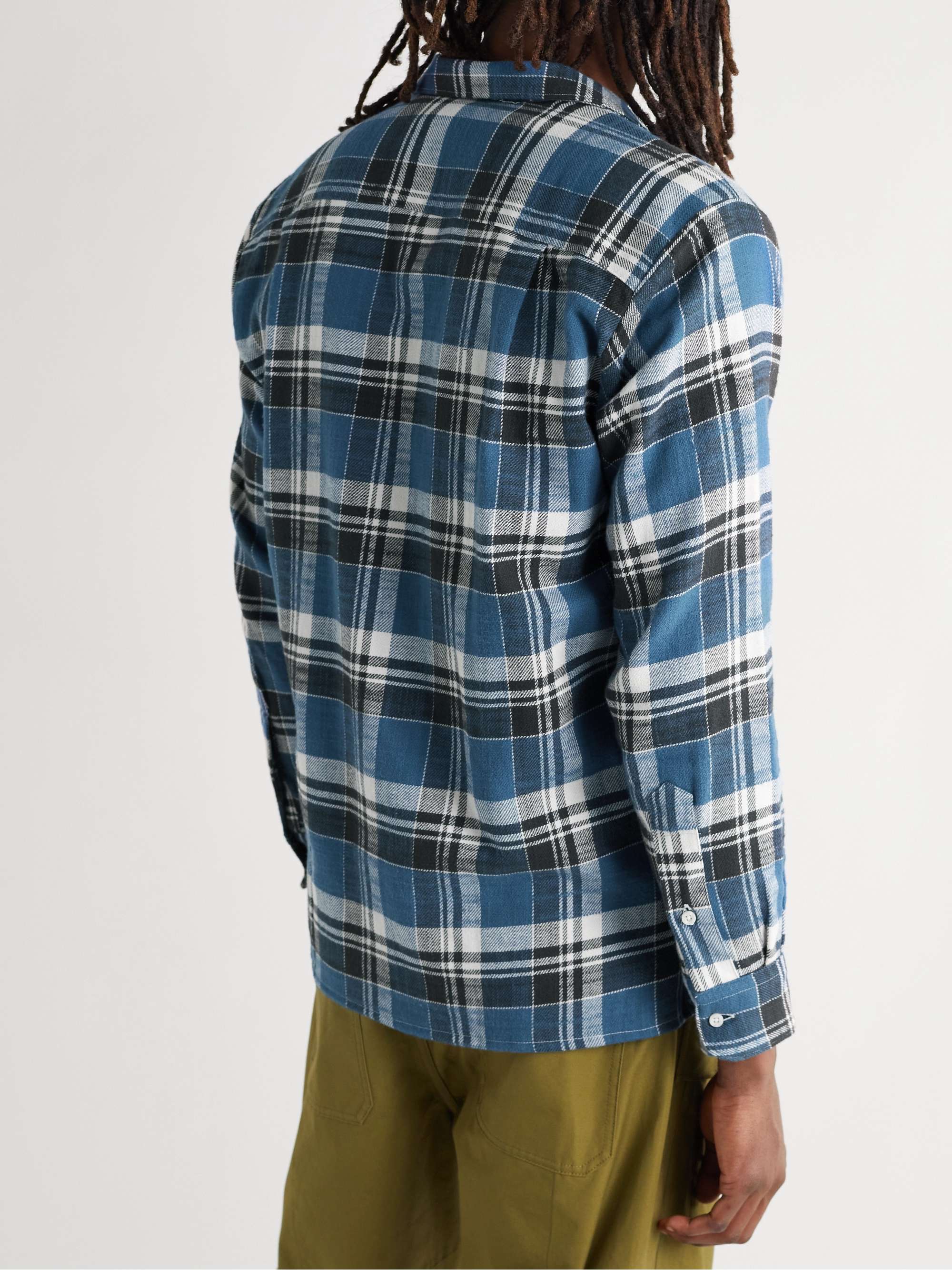 GITMAN VINTAGE Camp-Collar Checked Cotton-Flannel Shirt