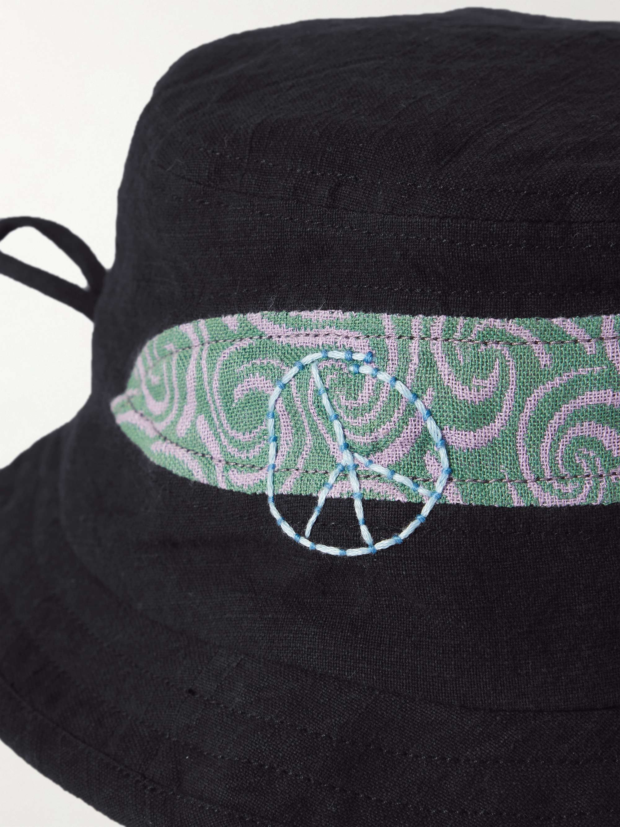 STORY MFG. Embroidered Appliquéd Organic Cotton Bucket Hat