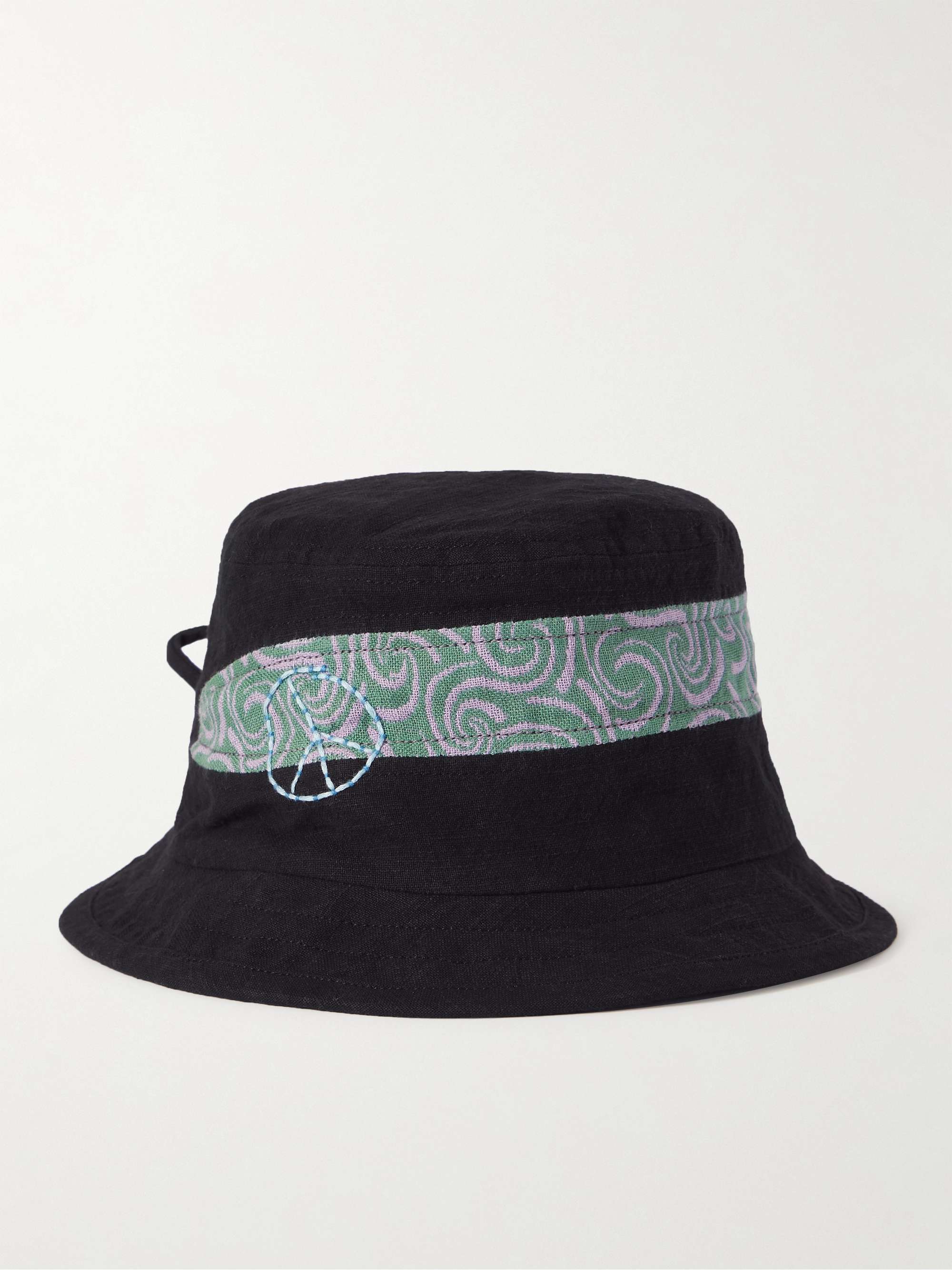 STORY MFG. Embroidered Appliquéd Organic Cotton Bucket Hat